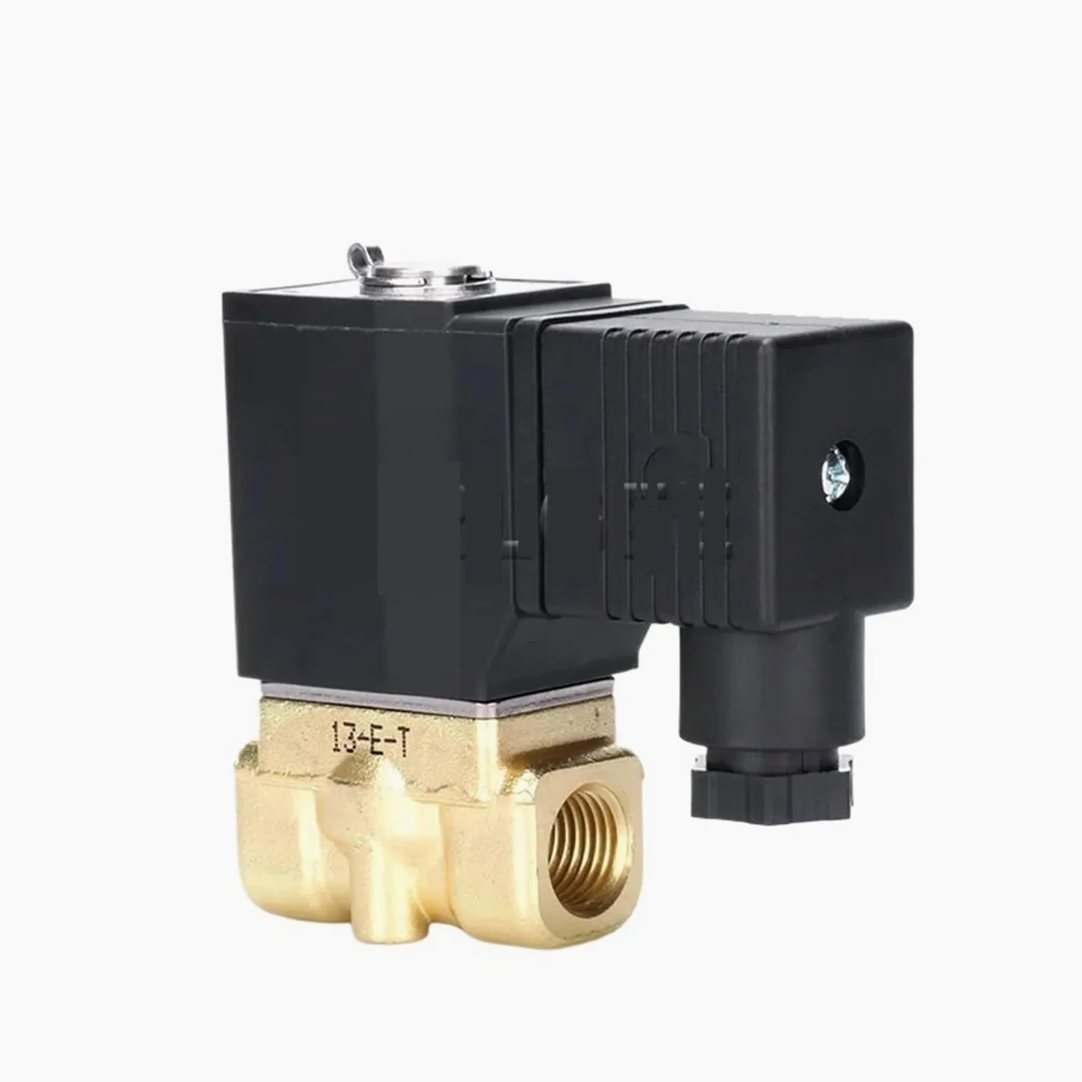Válvula de Control de Fluido Normalmente Cerrada y acción Directa de latón 2W030-08/2W050, válvula de Flujo de Agua de solenoide de Empuje de 1/4"(2W030-06,AC12V)