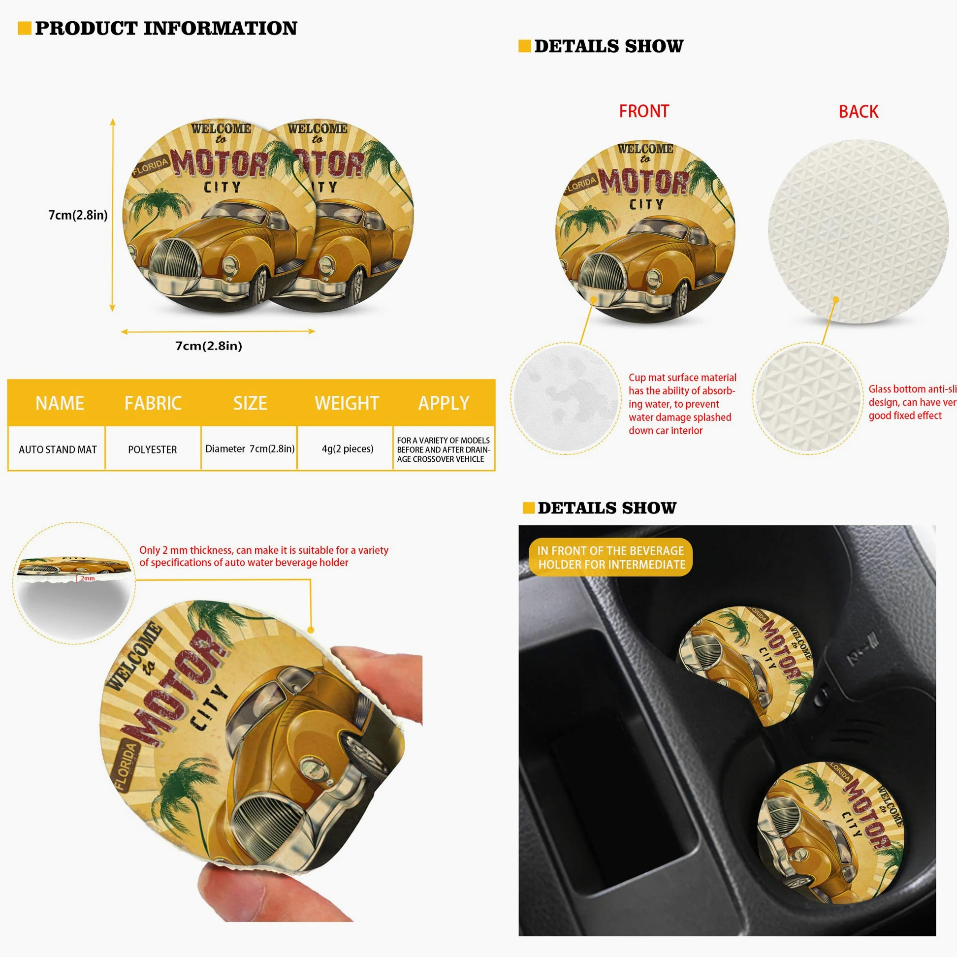 POLERO Juego de fundas para asiento de coche y accesorios con estampado de leopardo rojo, 11 piezas, funda para volante con estampado animal de guepardo rojo, almohadillas para cinturón de seguridad