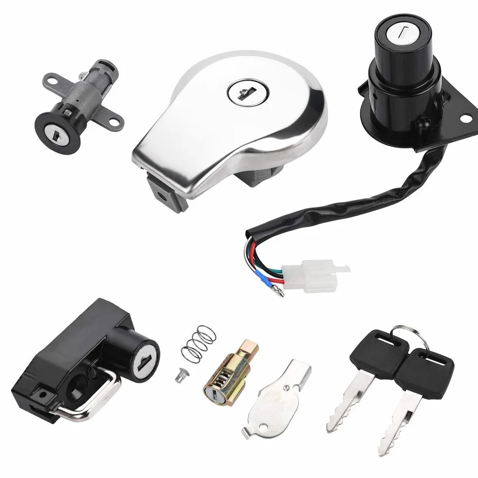 Cerradura de motocicleta, cerraduras profesionales para motocicleta, cerradura de interruptor de encendido, cerradura de dirección, cerradura de tapa de tanque de combustible, cerradura de casco, ajus