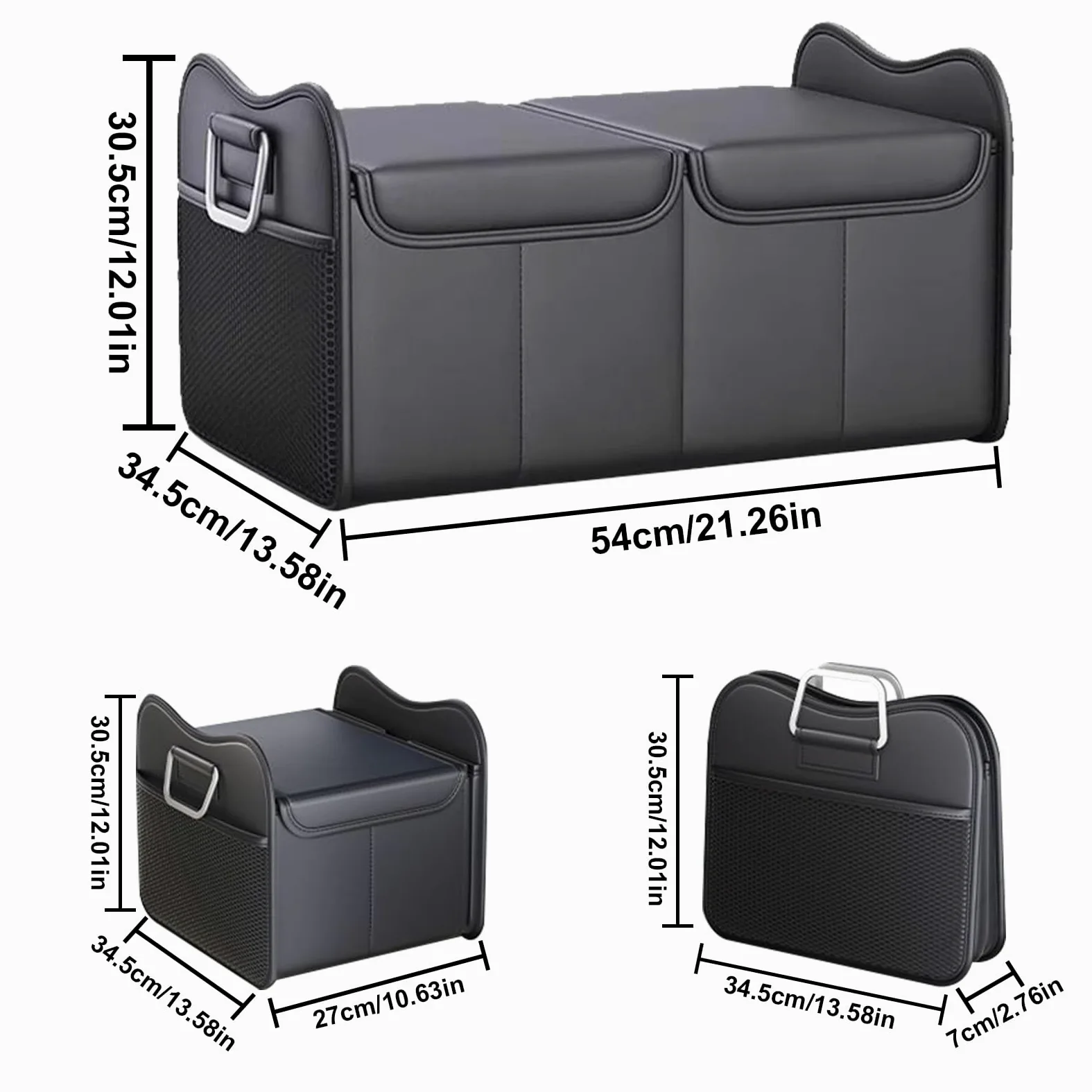 Organizador de tronco,Organizador de maletero de coche con | de almacenamiento plegable grande para viajes SUV Auto Sedan Roadtrip Organización