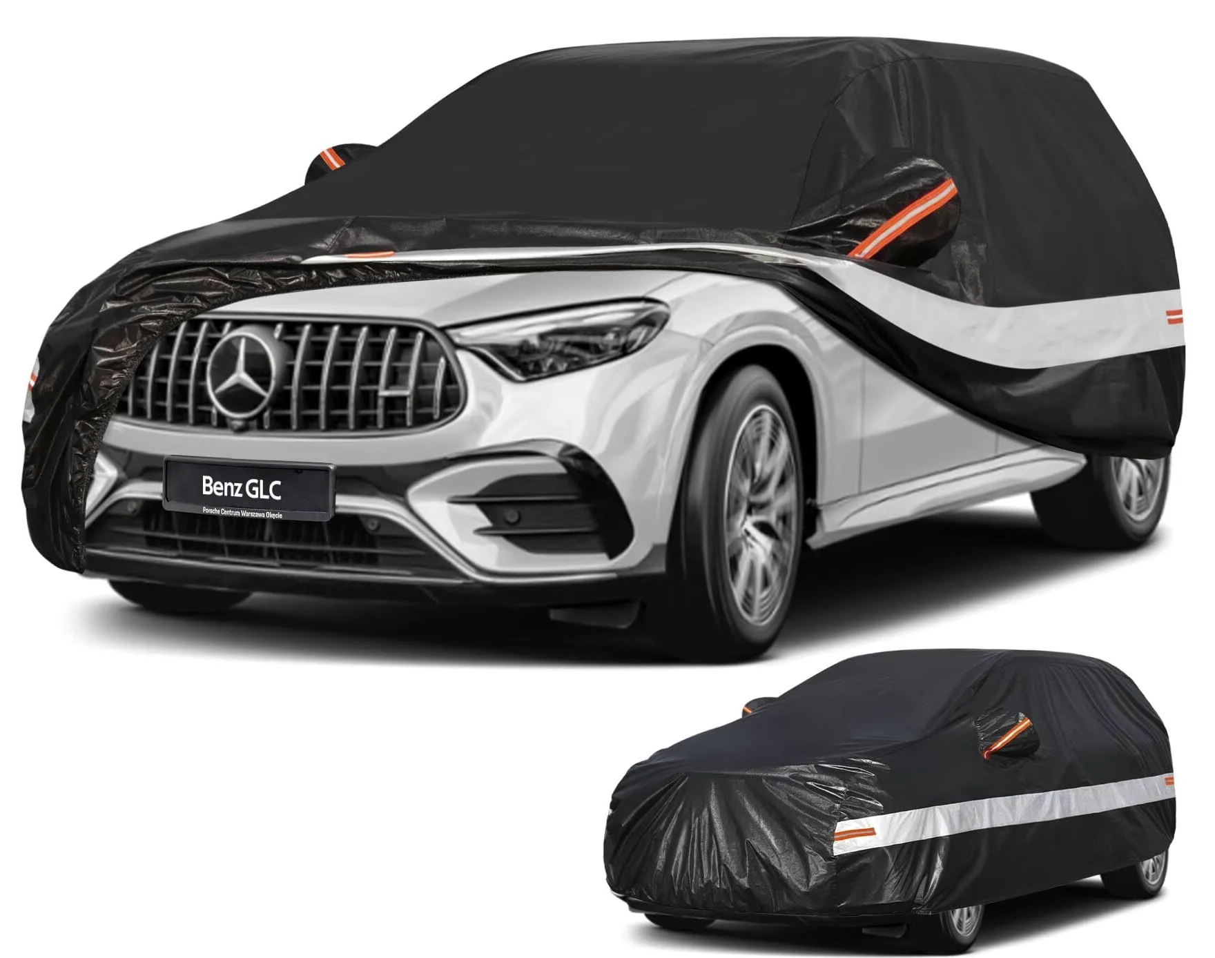 Funda Coche Exterior SUV para Mercedes Benz GLC(2015-2025),Funda Coche 10 Capas de Protección,Cubre Coche 100% Impermeable,Antipolvo,Cortaviento,Impermeable a la Lluvia,Protección UV.