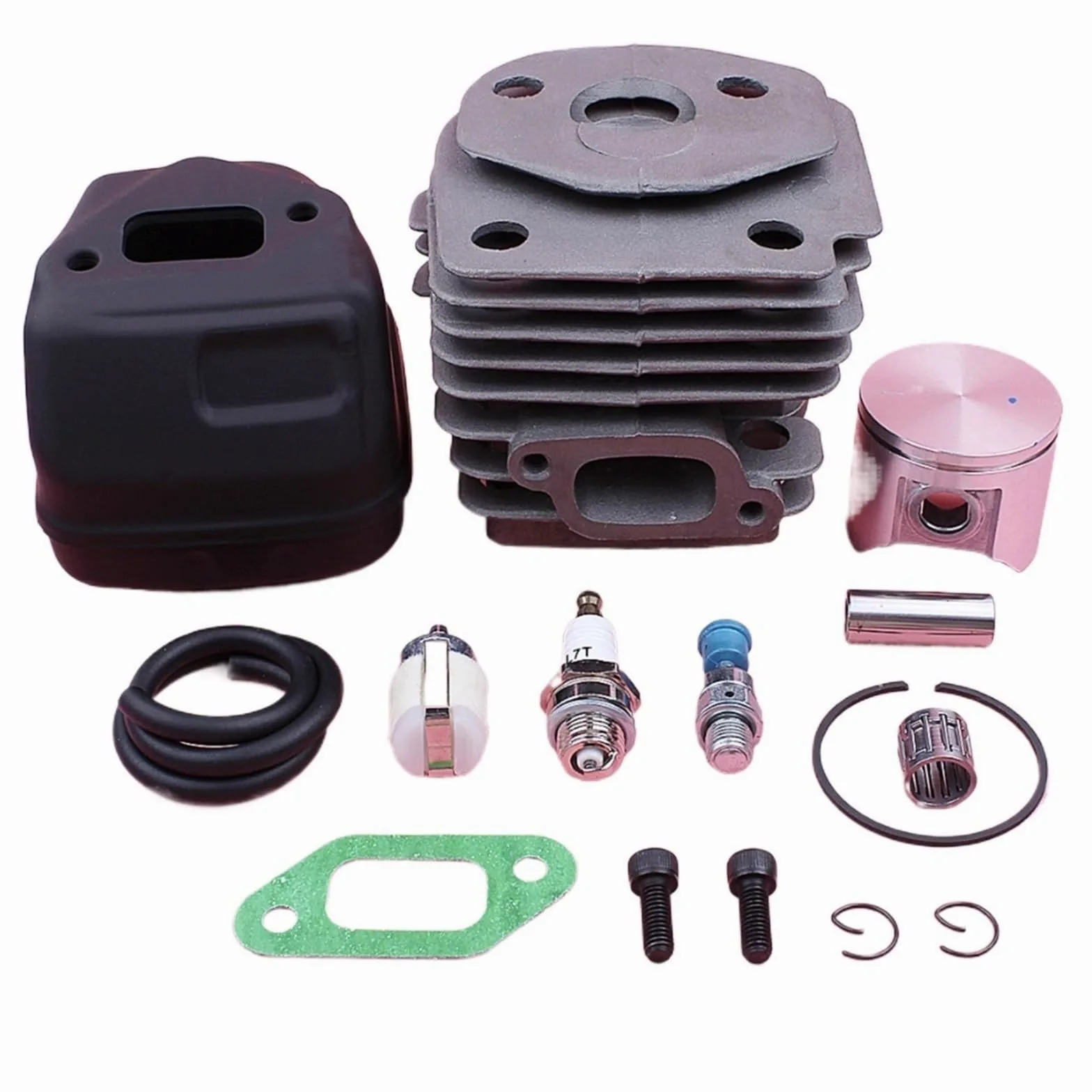 Kit de pistón de cilindro de 47 mm, for Husqvarna 357 359, silenciador de escape, junta de perno, línea de filtro de combustible, pieza de repuesto de motosierra Conjunto de pistón de motosierr