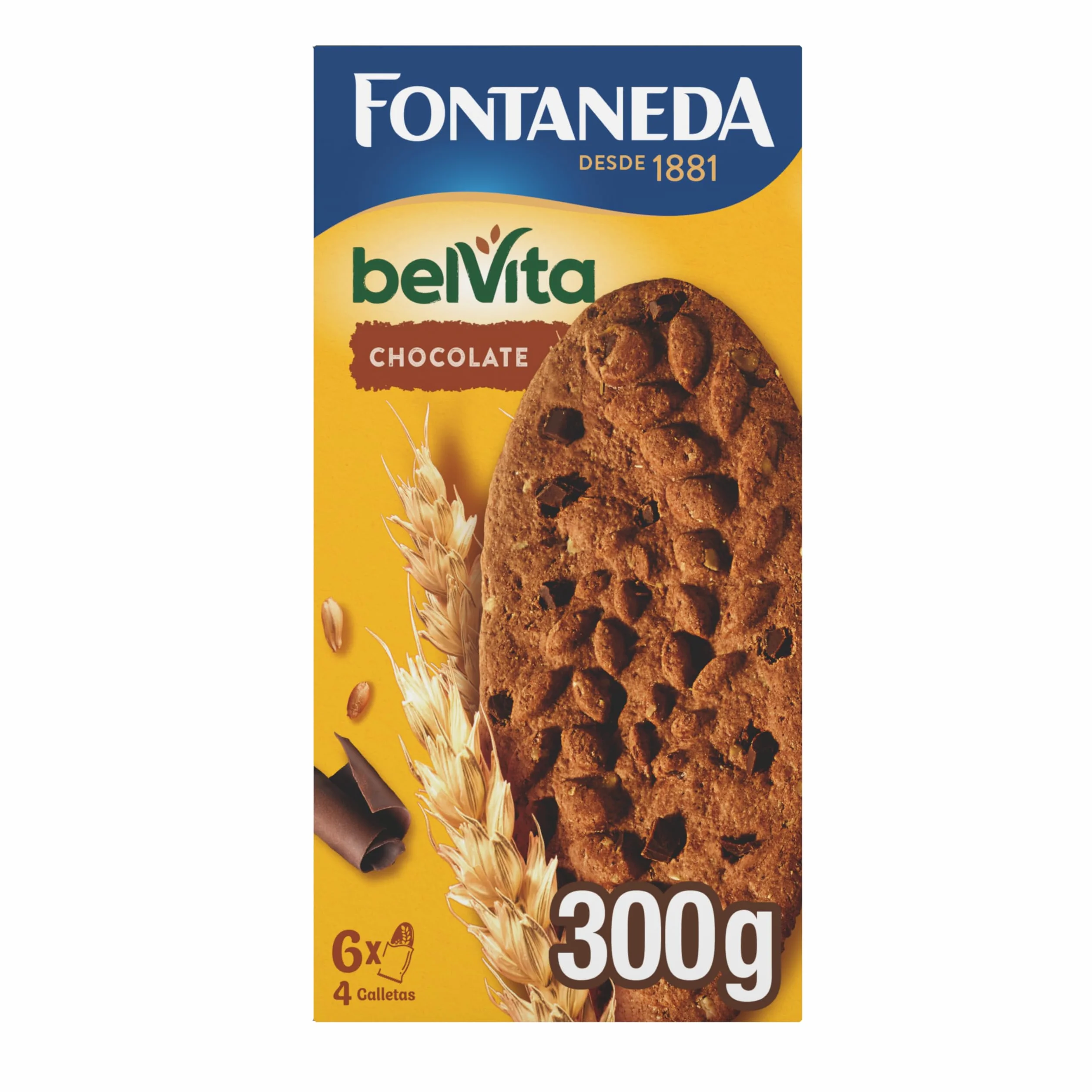 BelVita Leche y cereales Galletas crujientes para el desayuno 24 galletas 6 paquetes 300g