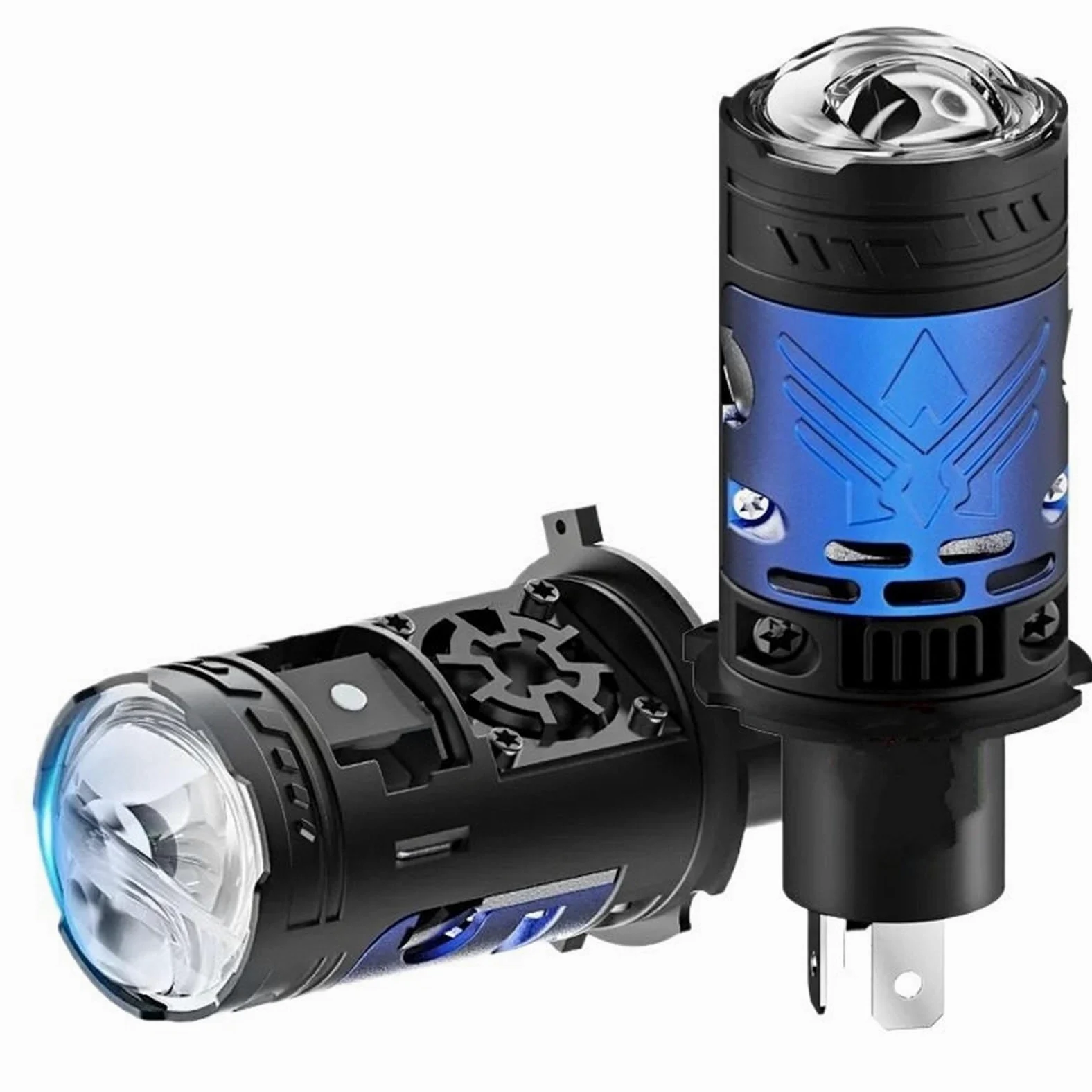 Bombilla LED Bombilla de faro LED H4 3000W Kit Luces LED Repuesto | Lente de proyector CANBUS 3500000Lm 6500K Turbo ventilador luz de coche 9003/HB2