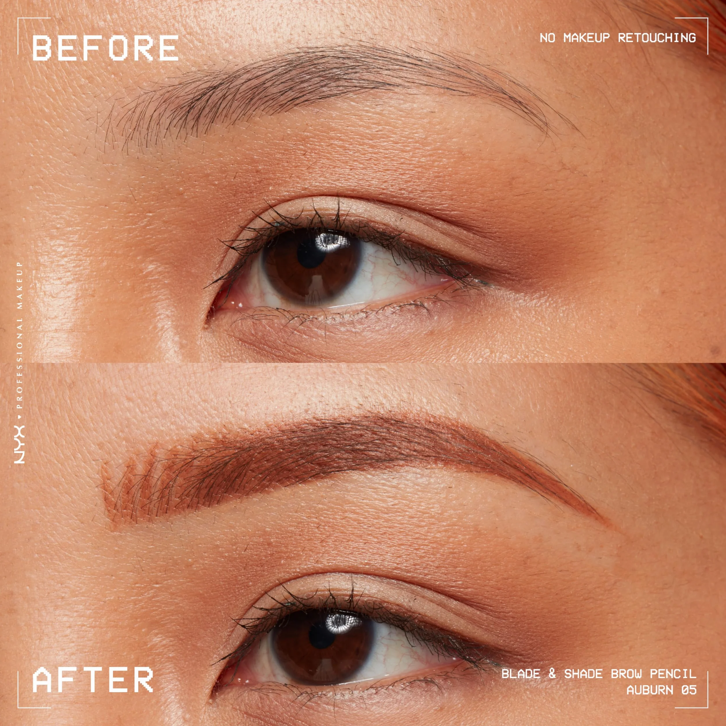 NYX Professional Makeup Lápiz de Cejas Doble Punta 05 Auburn Cejas Definidas Fórmula Vegana