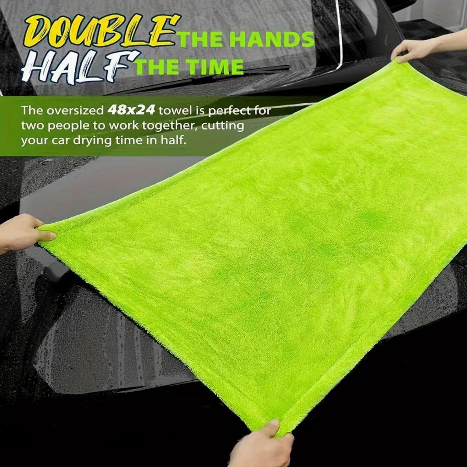 Thickened 2 Side Car Cleaning Towel Quick Dry Scratch Proof Lintless Fabric for Vehicles Window Furniture Microfiber Towels for Car