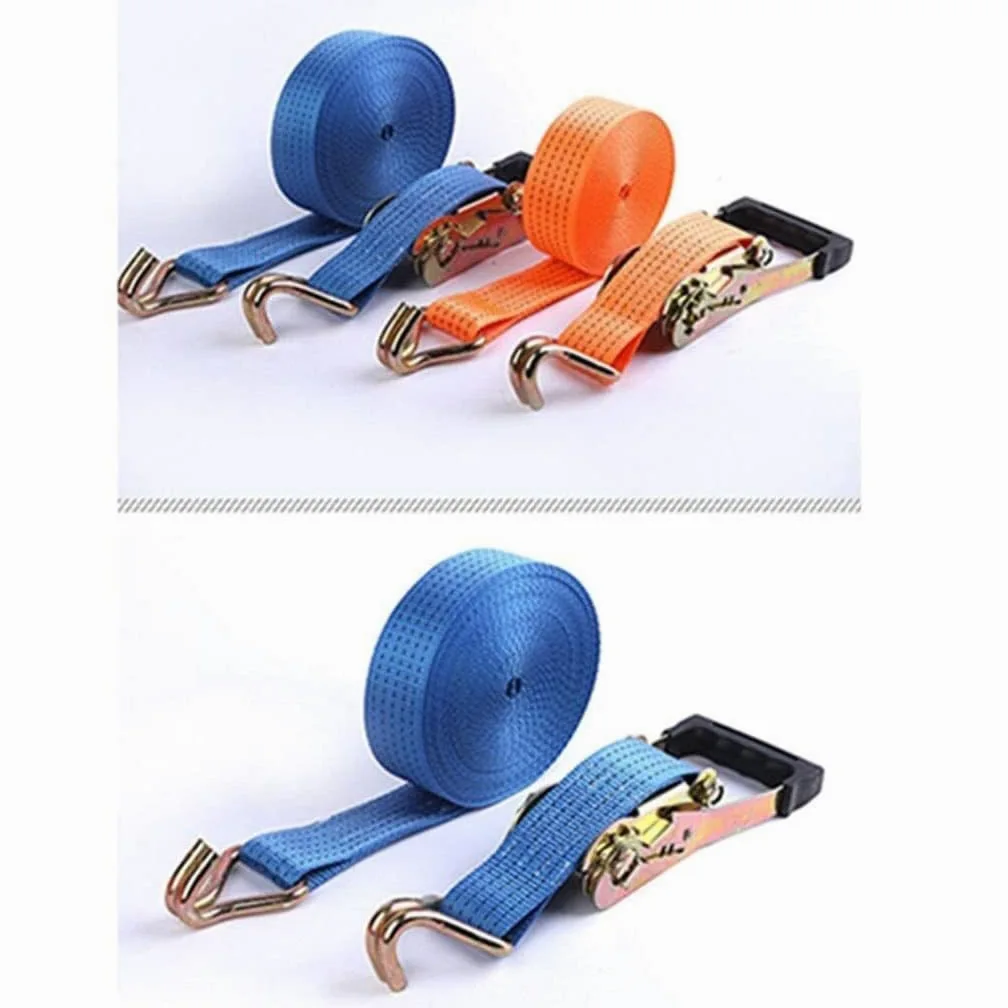 Correas de Amarre de trinquete Correas tensoras de 5 t de tracción Ancha de 2 Pulgadas Correas de Amarre Correa de fijación de Carga para electrodomésticos en Movimiento Equipo de césped Correas de