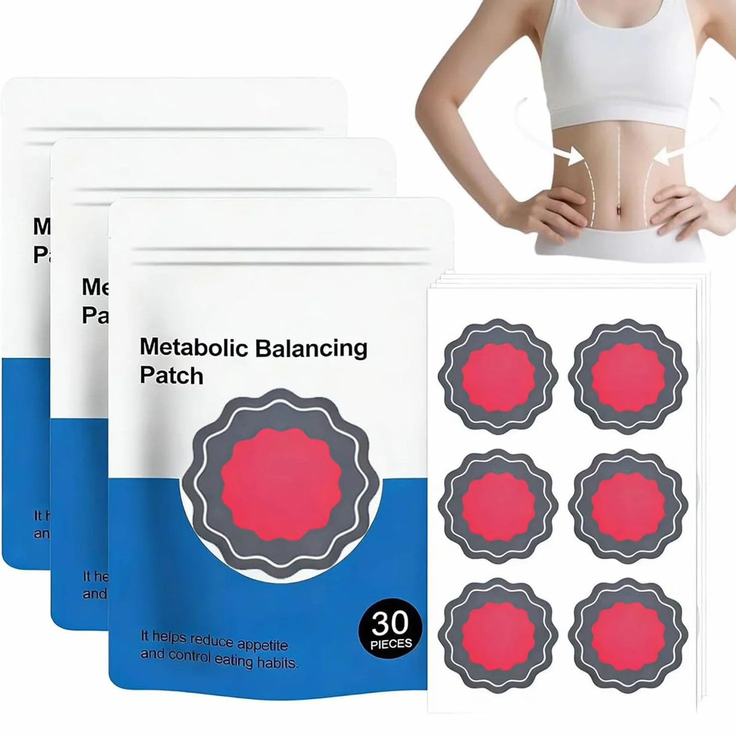 90 Piezas Parches Adelgazantes Moringa y Berberina, Slim Patch, Parche de Ombligo para Abdomen y Cintura