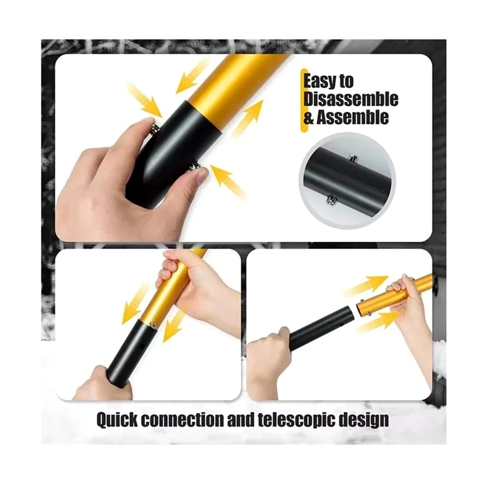 Rascador de hielo para coche Pala De Eliminación De Lodo Con Mango Extensible, Pala Plegable Portátil, Pala De Hielo Retráctil, Herramienta De Eliminación De Invierno Rascadores de hielo para coche(C)