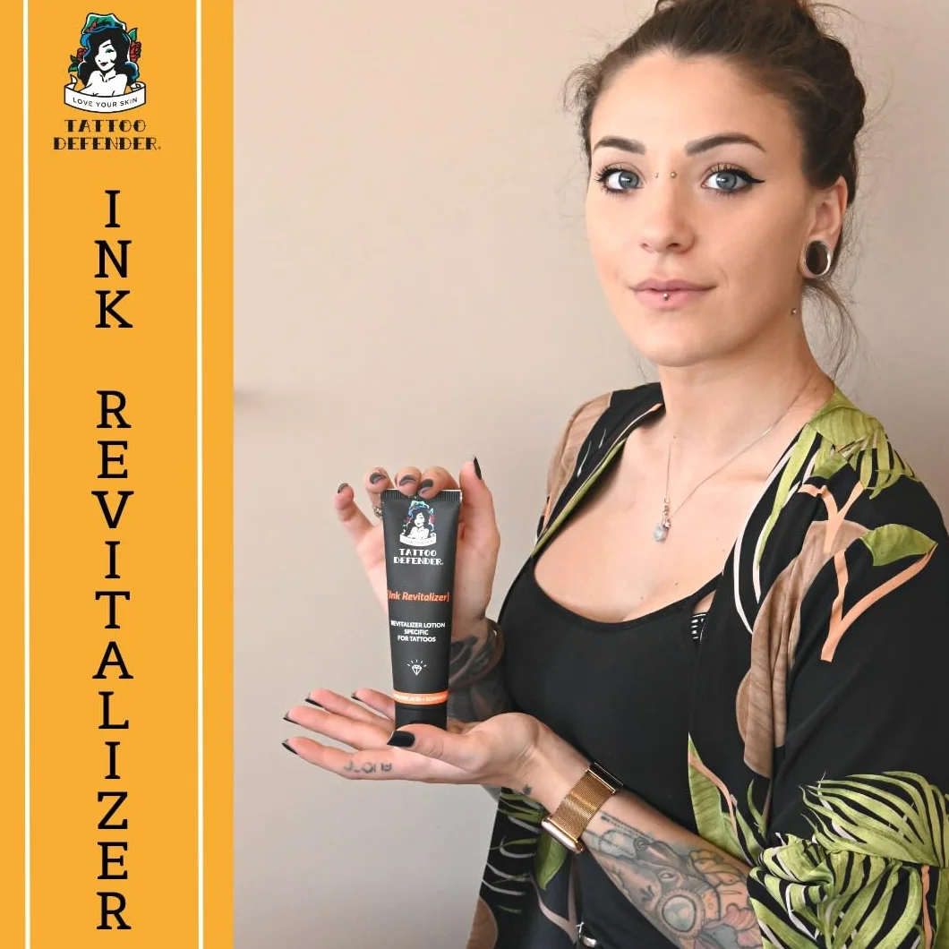 Tattoo Defender Ink Revitalizer 100 ml Crema Mantenimiento Tatuajes Refresca Colores Negro