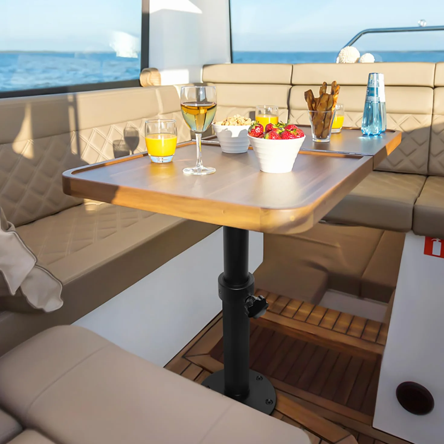 Patas de Mesa para Autocaravanas,Altura Regulable 46-70 cm,Pata de Mesa RV Desmontable para Autocaravana,Barco,Yate,Camper,Negro