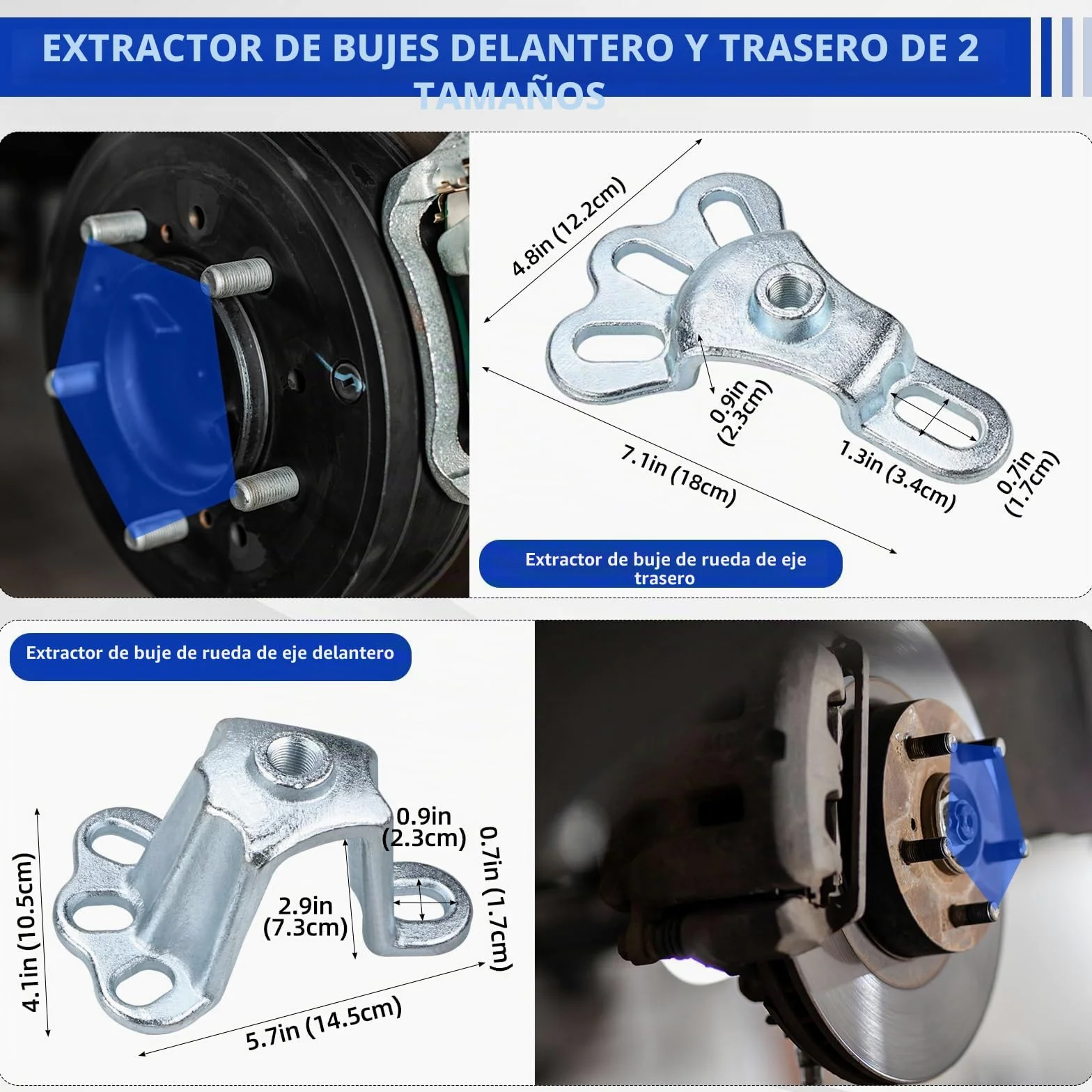 FreeTec 9 en 1 Extractor de Martillo Inercia, Extractor Bujes y Rodamientos con Martillo Deslizante, 2 Tams. Extractores Buje, 3 Garras Extractores Rodamientos Internos, Extracción Abolladuras Coche