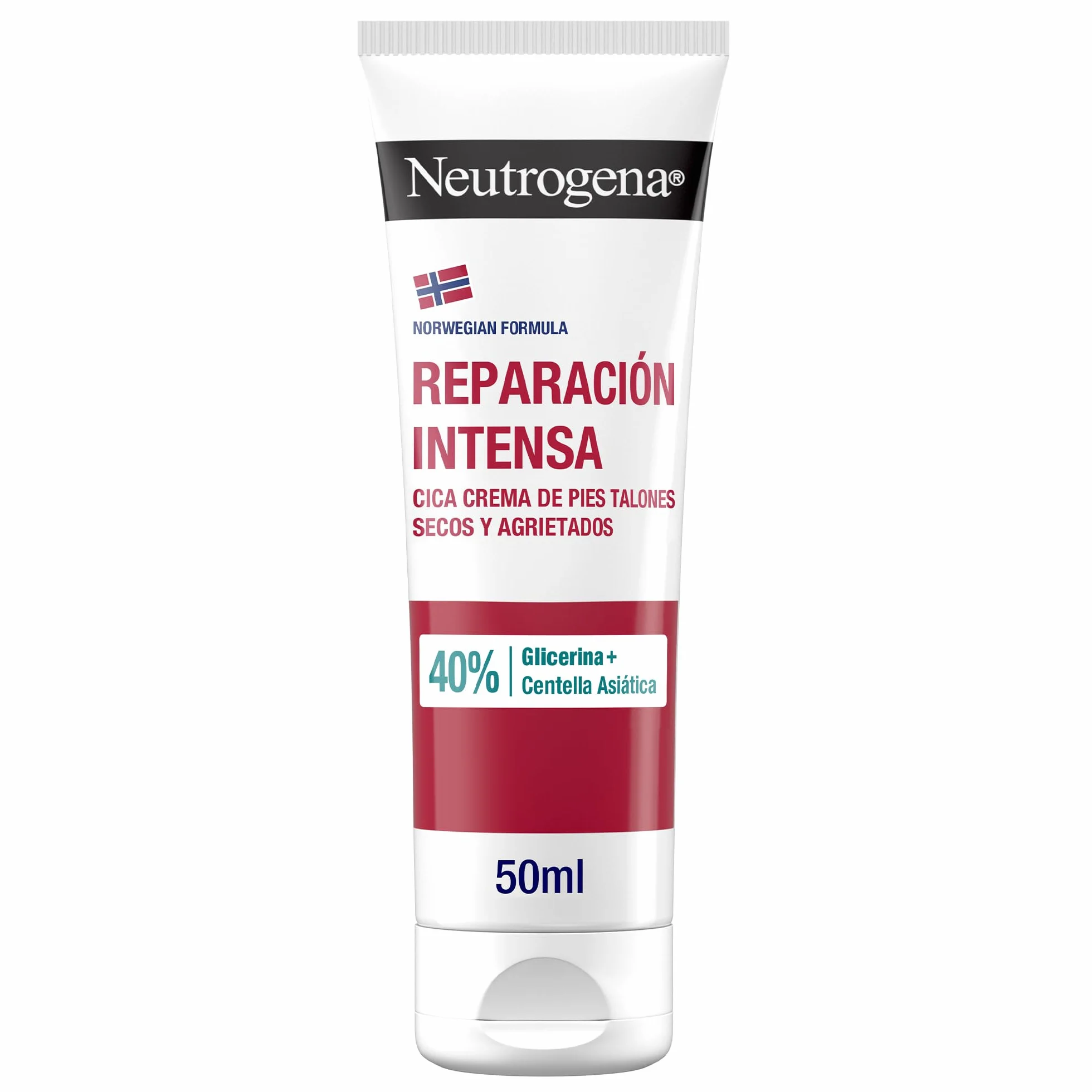 Neutrogena Fórmula Noruega Reparación Intensa CICA Crema de Pies Talones Agrietados 50 ml