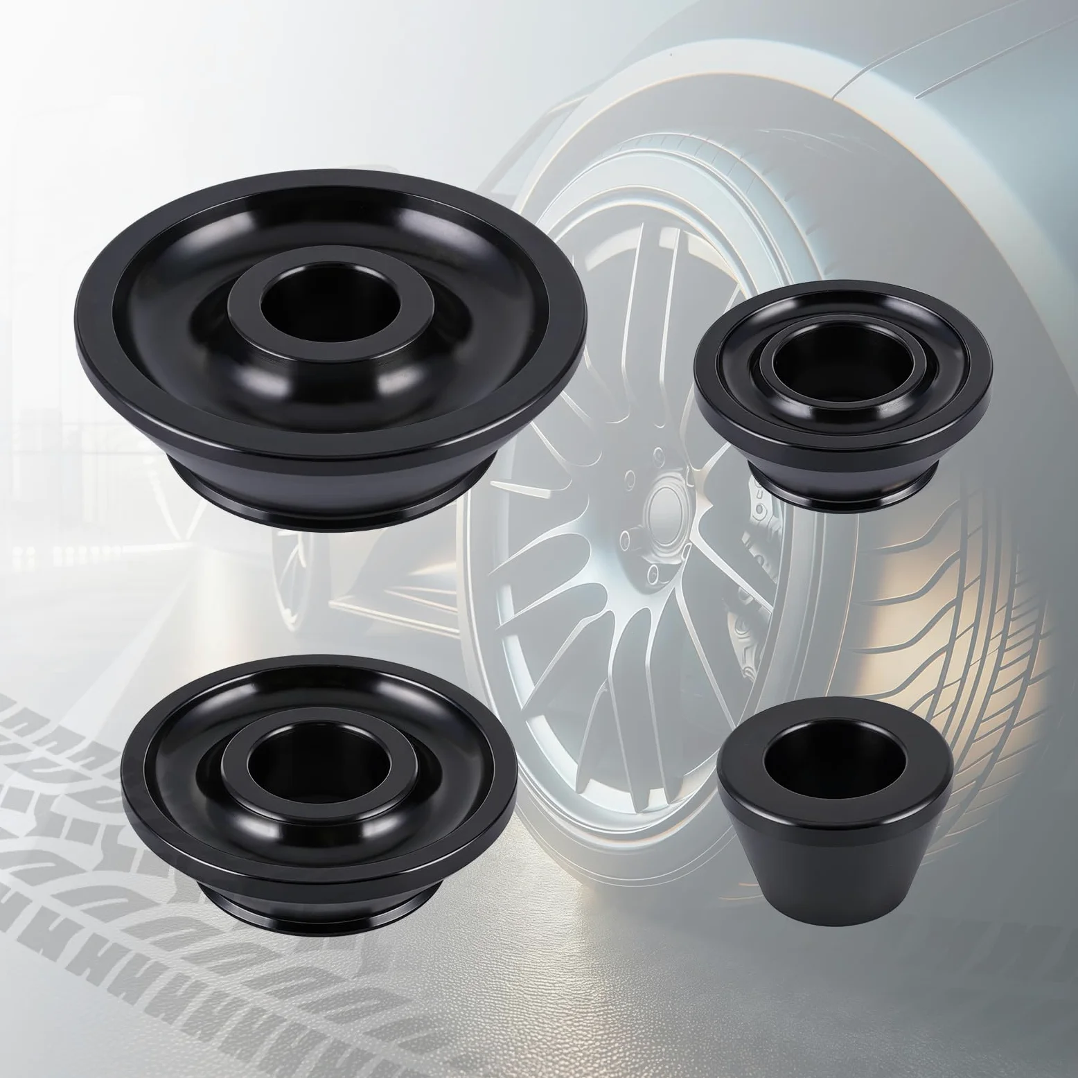 BAOSHISHAN Conos para equilibradora de ruedas de 40 mm/1,57" - Juego de 4 conos para equilibradoras de neumáticos para turismos, SUV y camiones