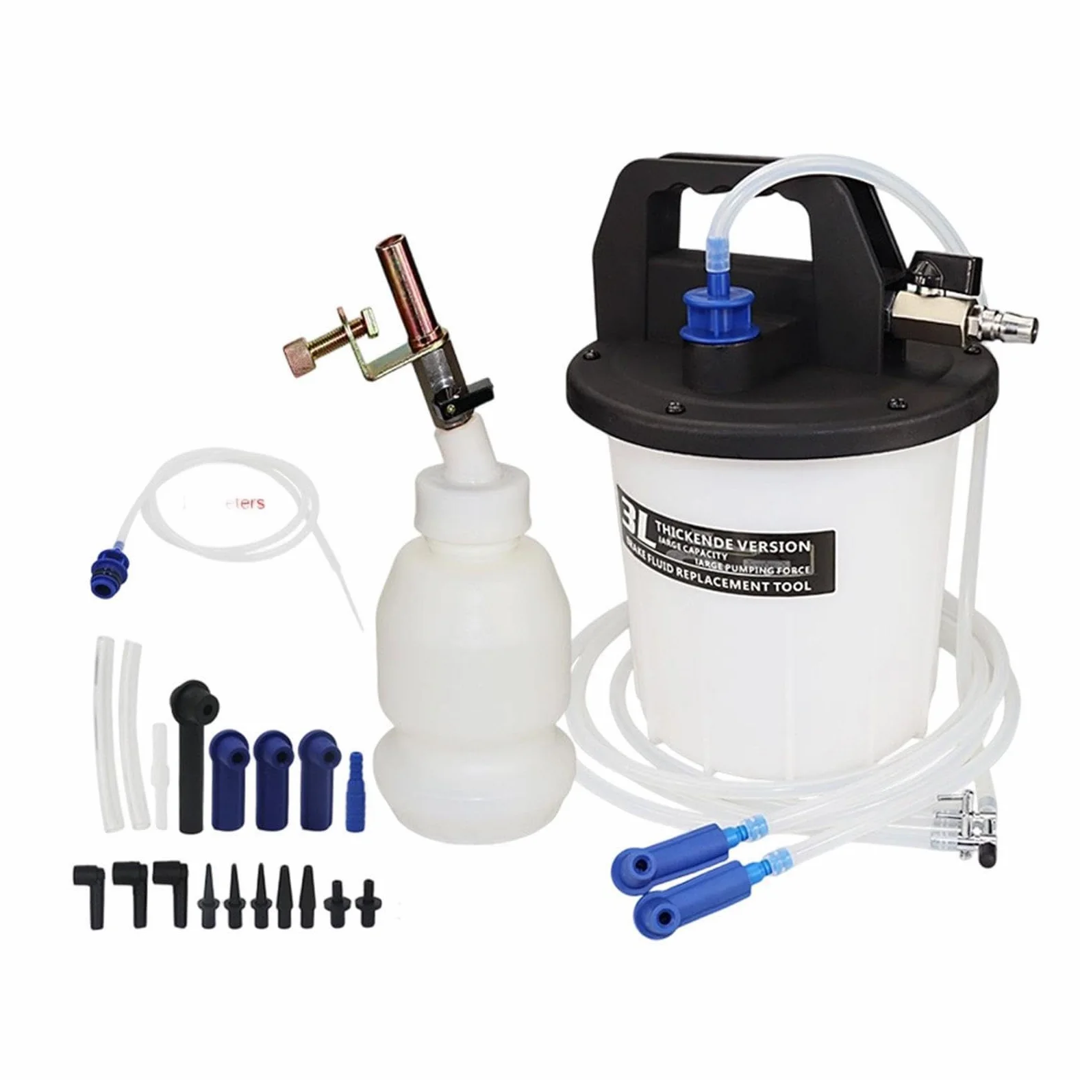 Extractor de Líquido de Frenos Dispositivo Antirretorno 3L Fácil | Kit Extractor Neumático de Líquido de Frenos Para Mecánicos de Coche, Mantenimiento y Garaje