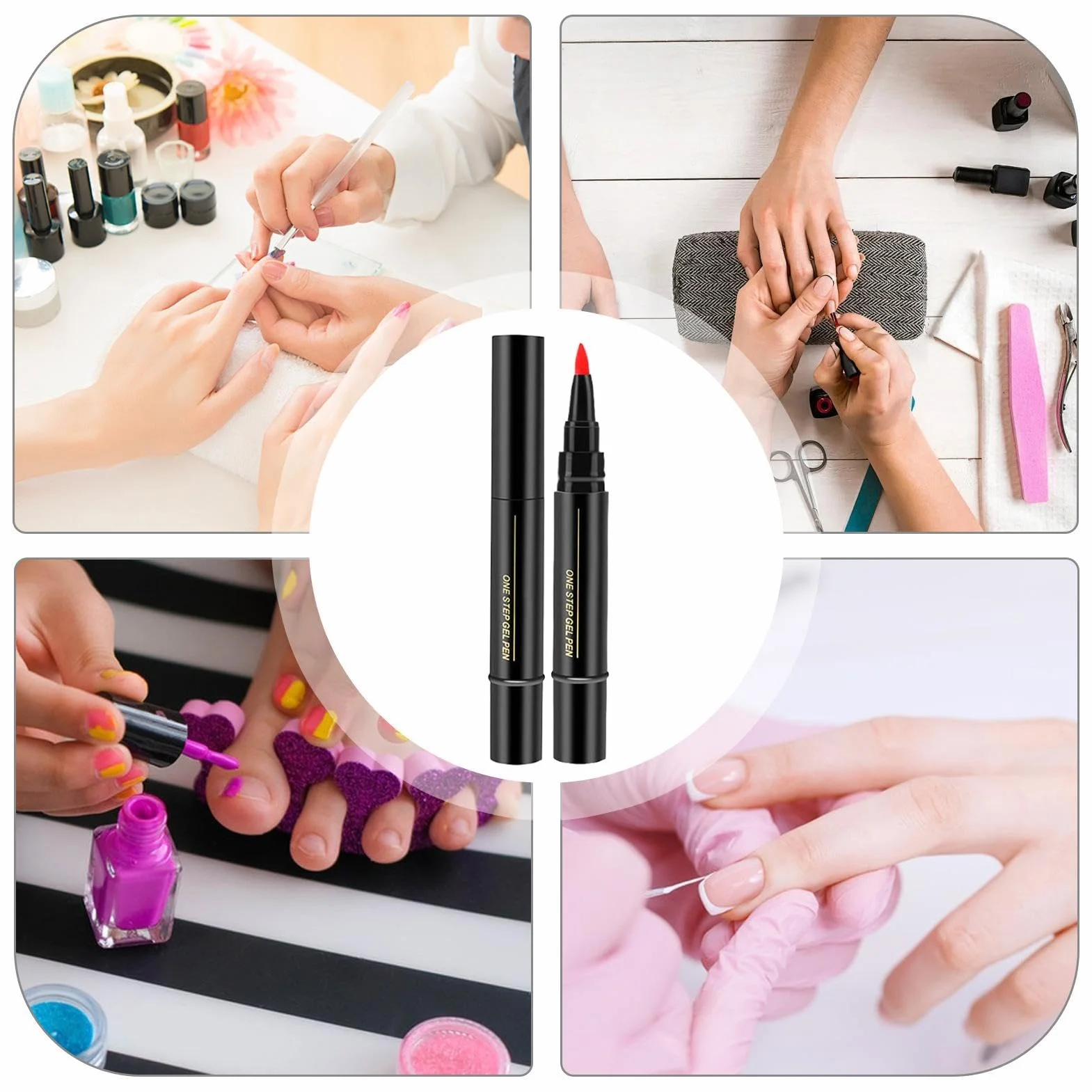 Lápiz Esmalte Uñas 12 Colores Rotuladores para Pintar Uñas Secado Rápido Manicura