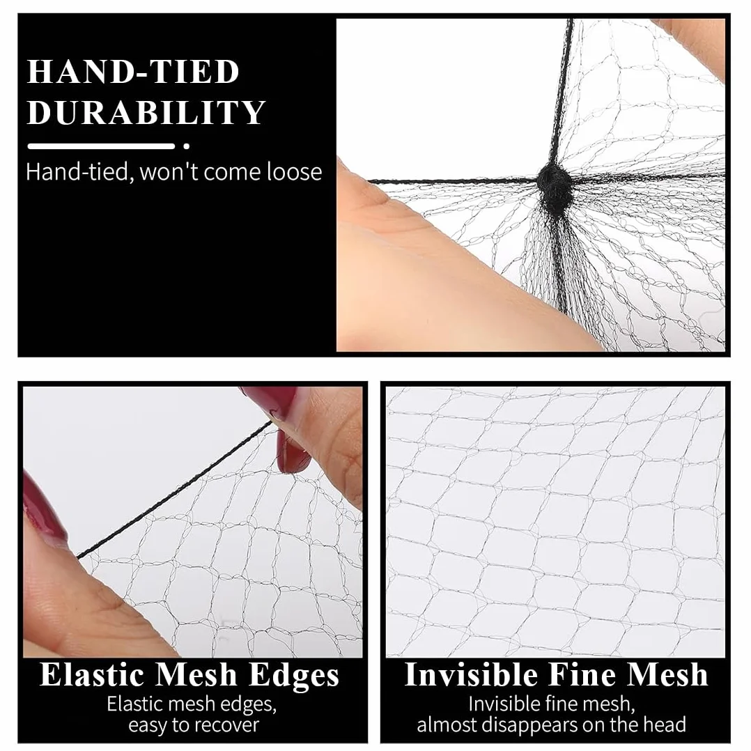 Redecillas Invisibles 40 piezas Horquillas Pelo Mallas Elástica para Hacer Bollo de Pelo Bailarina Ballet Negro