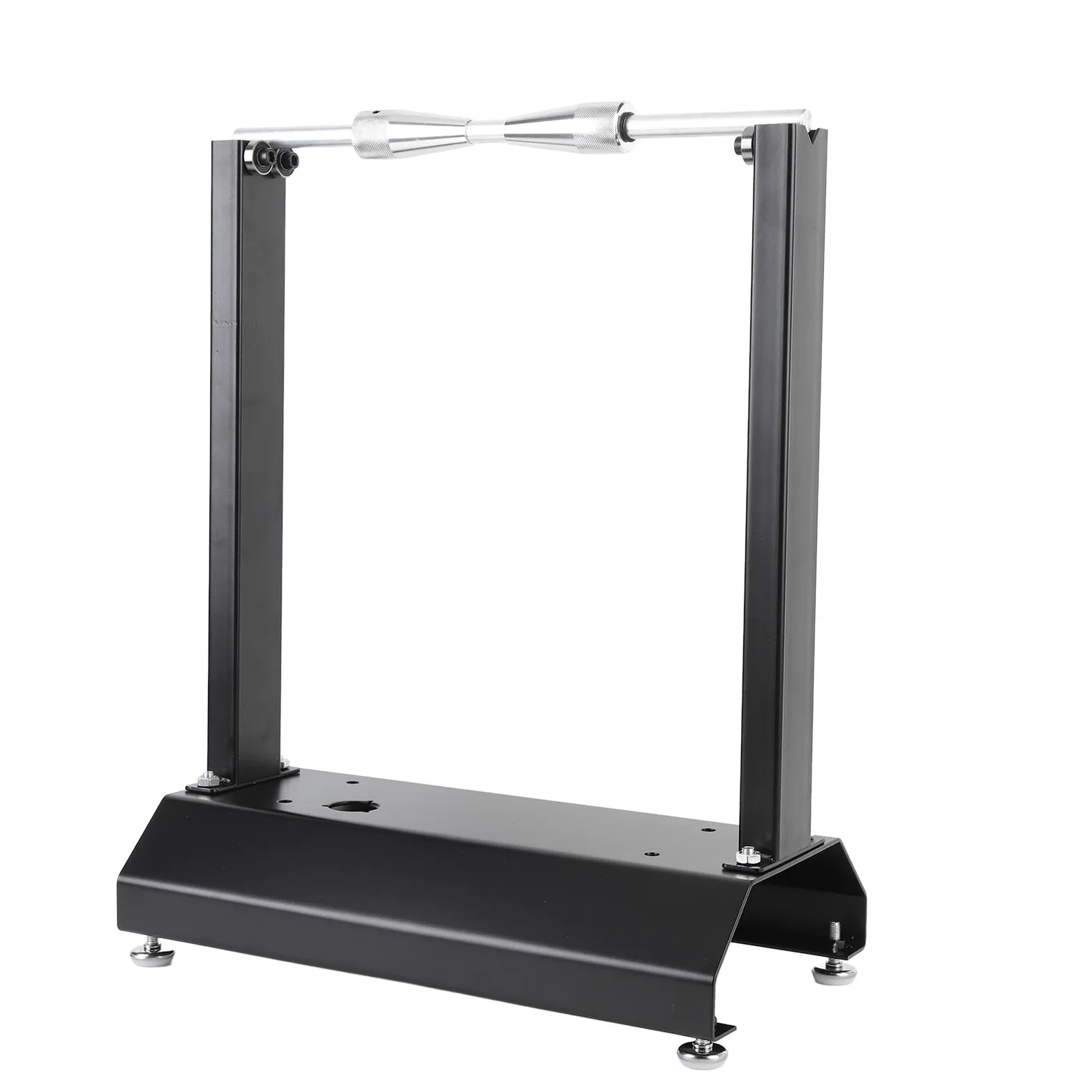 Sorandy Equilibrador de Ruedas de Motocicleta, Soporte de Equilibrio de Neumáticos de Llanta de Acero Al Carbono Resistente con Conos de Centrado Ajustables, para la Mayoría de Motocicletas y Motos