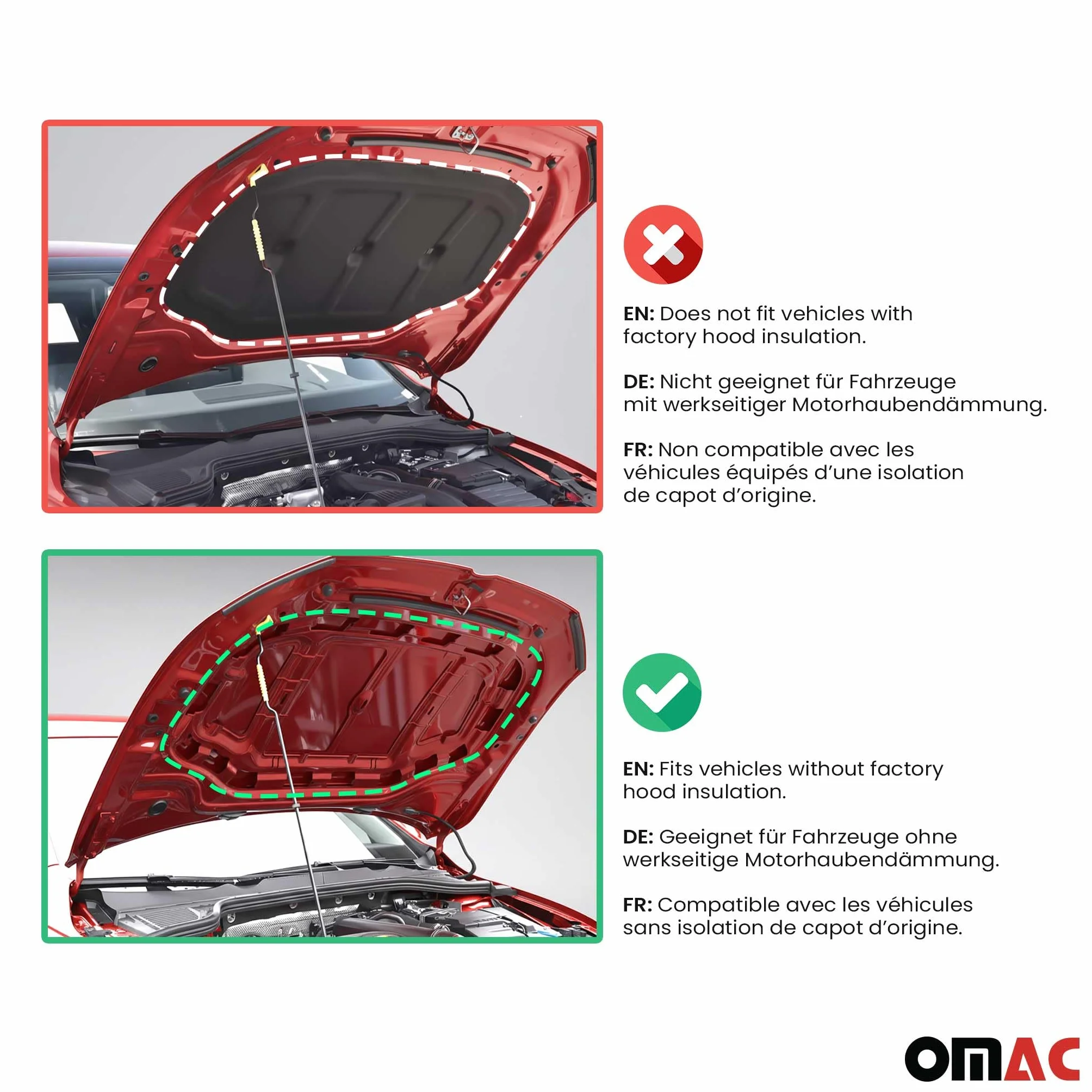 OMAC Haubenbra Steinschlagschutz compatible con BMW 3er E90 E91 E92 E93 2008-2011 Negro Halb