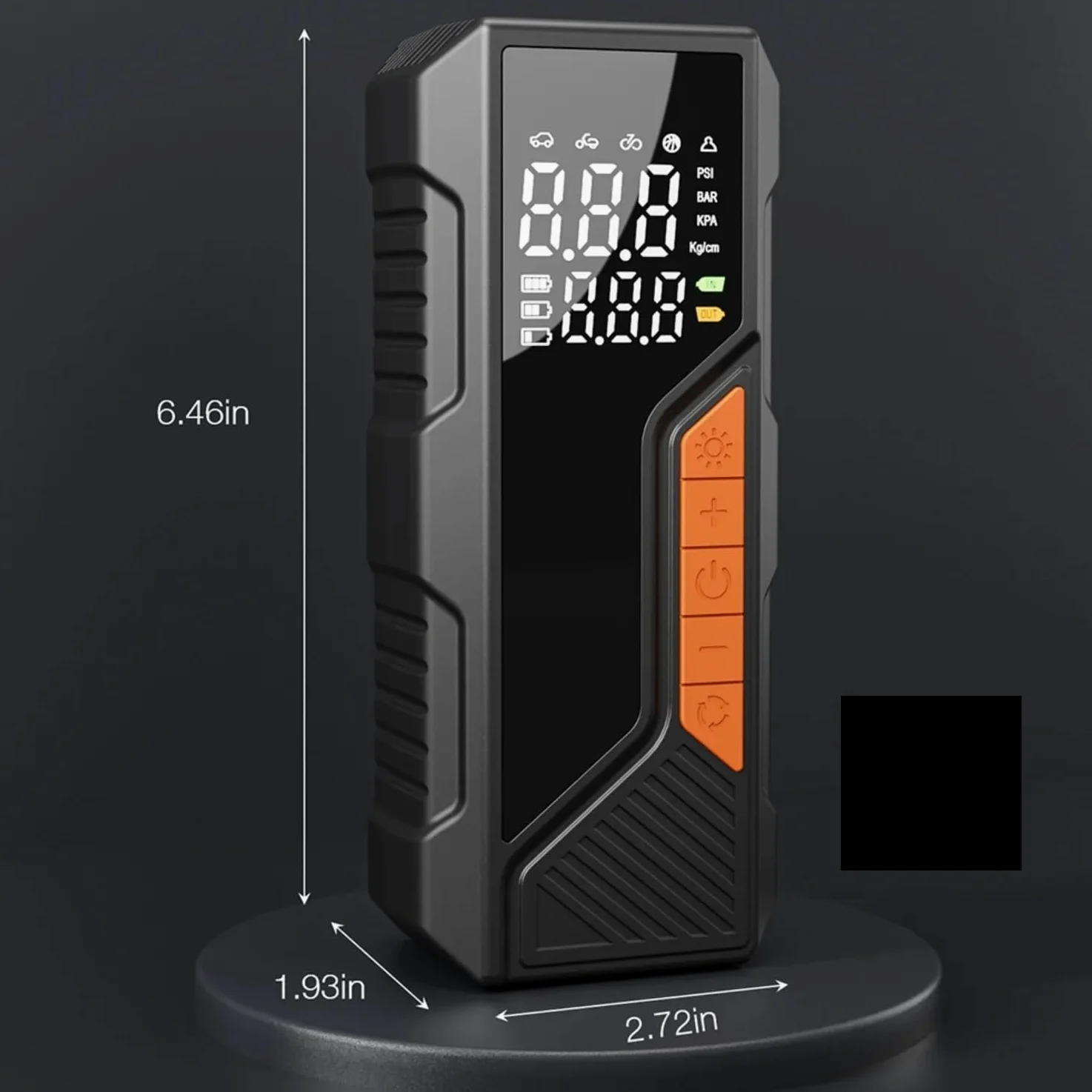 Inflador Ruedas Coche Inflador de neumáticos inalámbrico de 150PSI, compresor de Aire portátil, manómetro Digital, luz LED para Coche y Motocicleta Compresores de Aire portátiles