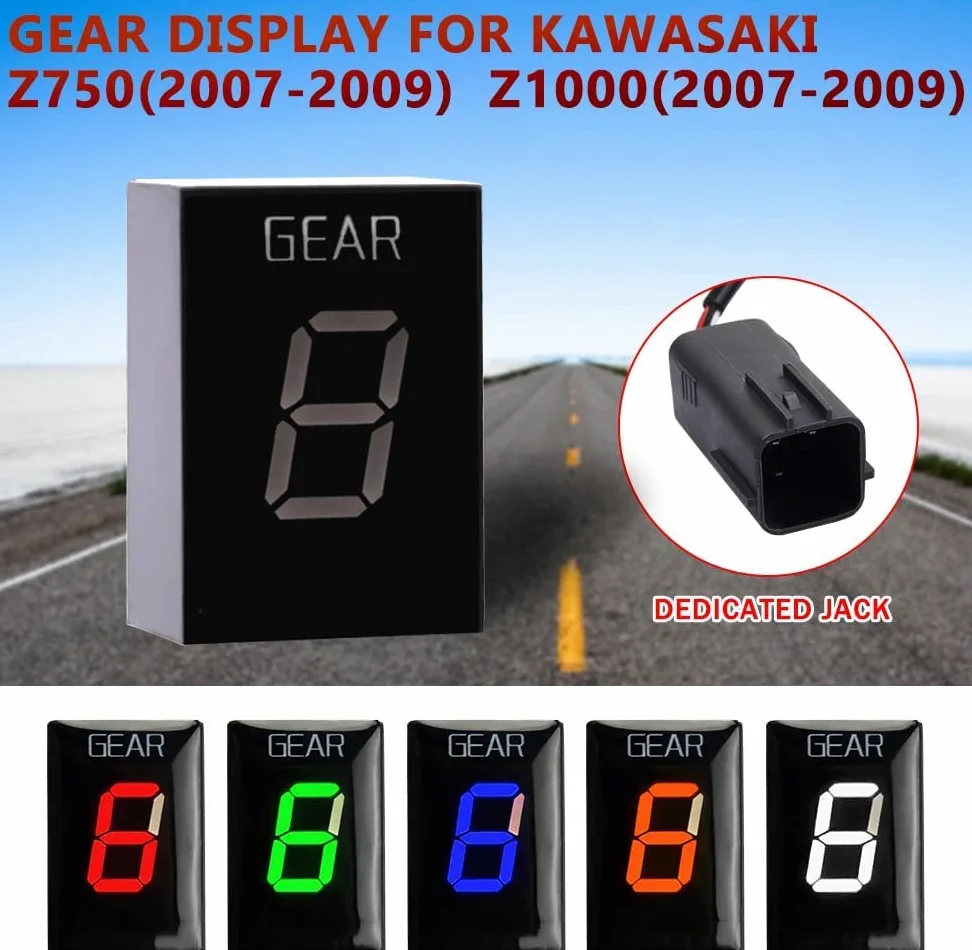 Indicador de cambio de marchas de motocicleta compatible con Kawasaki Z750 Z 750 Z1000 2007 2008 2009 ECU Plug Direct Mount 1-6
