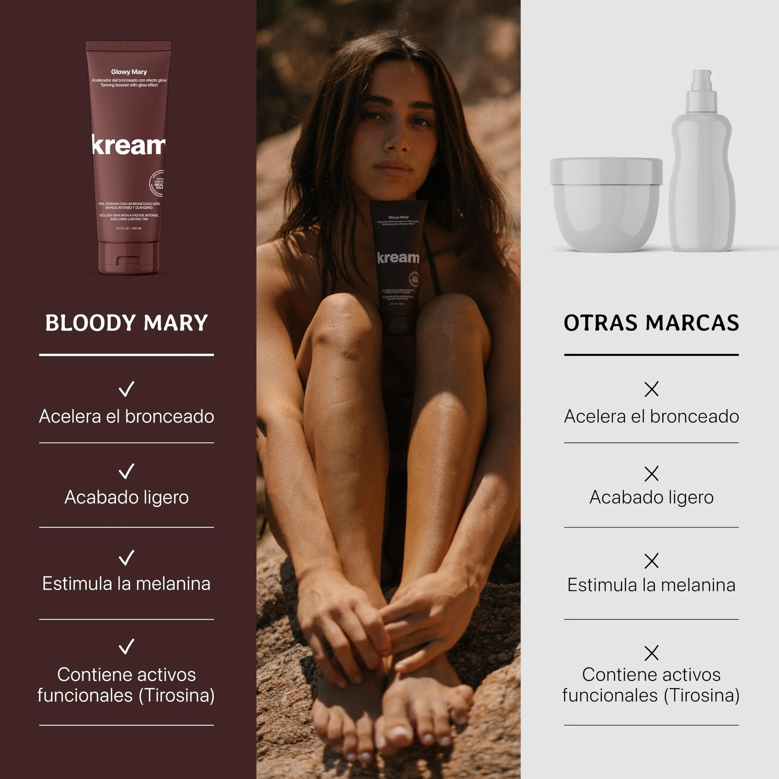 KREAM Glowy Mary Crema Aceleradora del Bronceado 200 ml
