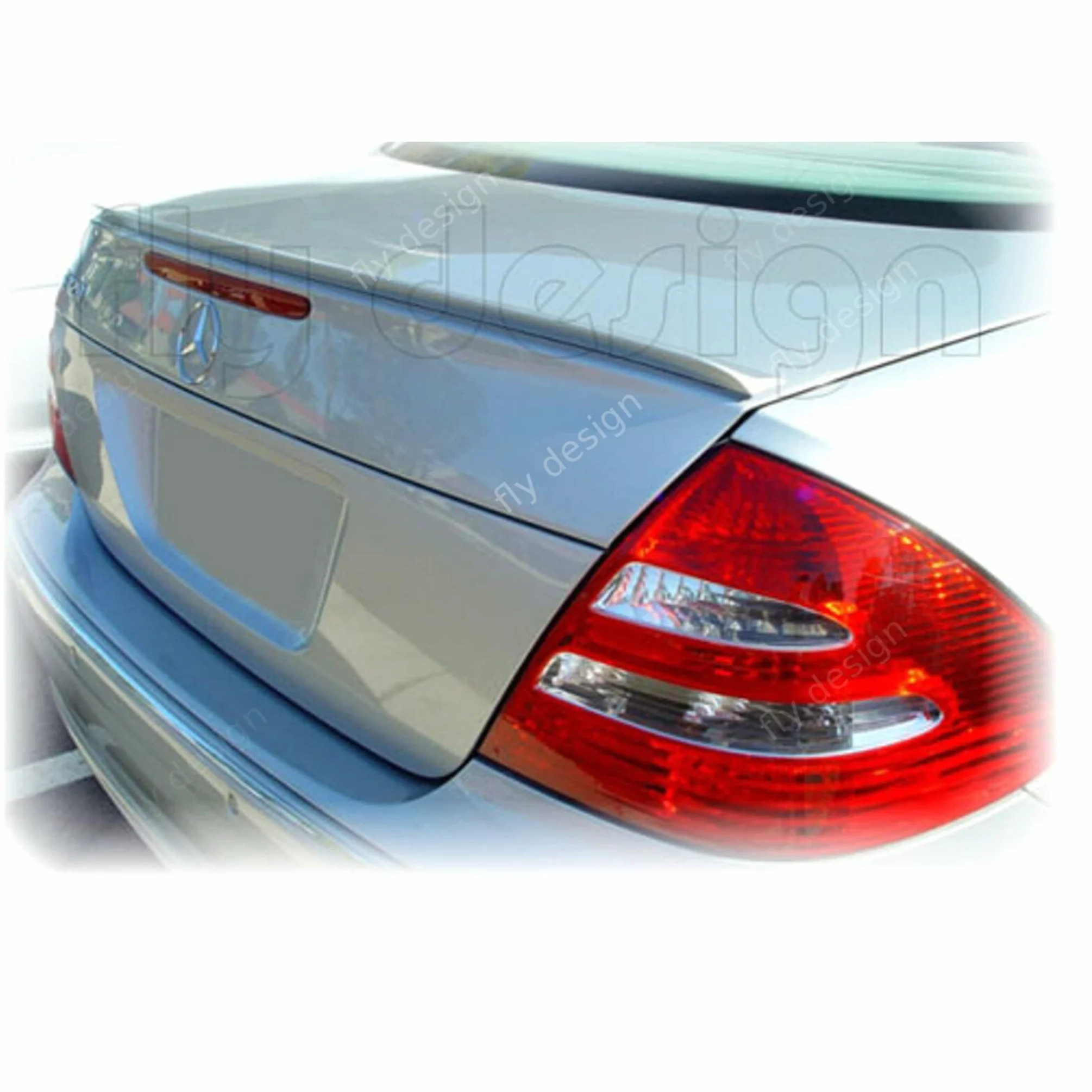 Alerón trasero, labio trasero, alerón compatible con Mercedes CLASE E W211, flexible, ligero, resistente al lavado automático, muchos colores disponibles (Negro Obsidiana Met. (CC 197))