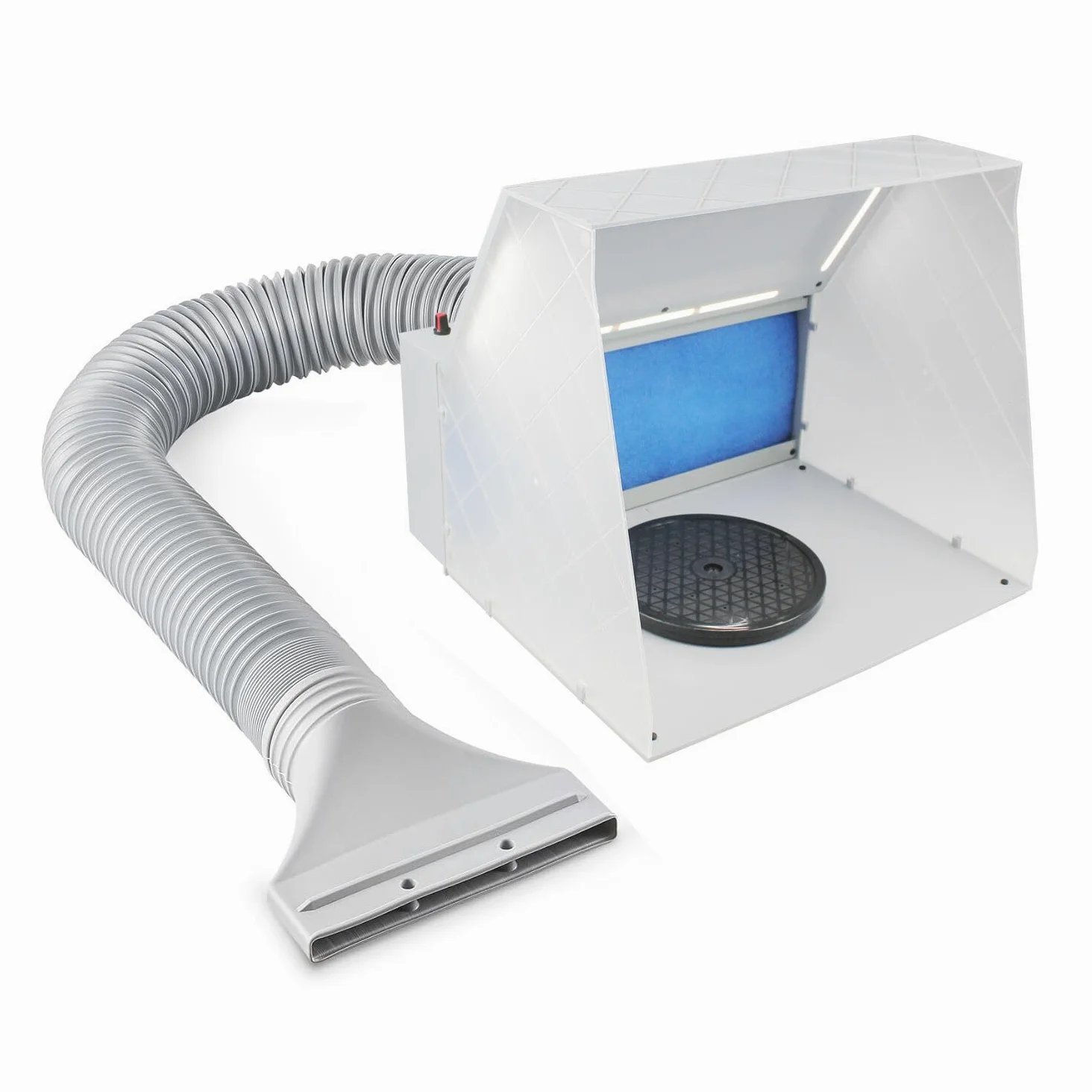 ABEST Cabina de pulverización para aerógrafo, cabina de pintura con ventilador ajustable de 5,1 m³/min y luz LED, manguera de extensión de salida de aire de 5 pies, filtro de 2 capas para pintar todo