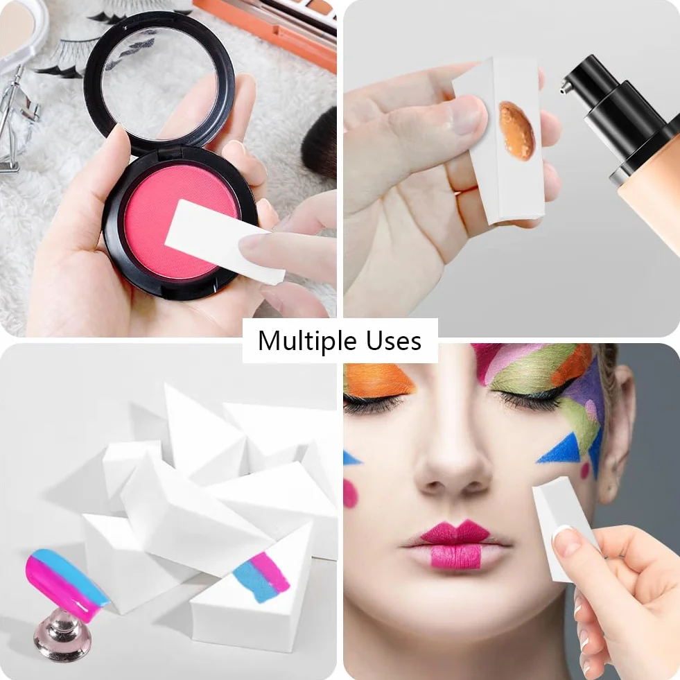 48 Piezas Esponjas de Maquillaje Triangulares Sin Látex - Blanco