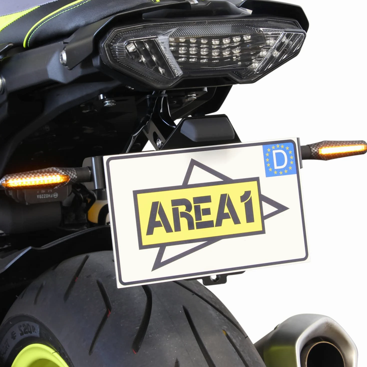 Area1 Juego de intermitentes LED M8 (4 unidades), efecto de luz de marcha atrás, certificado E, E-Mark (ECE) (V5), color negro, compatible con 4 x + relé)