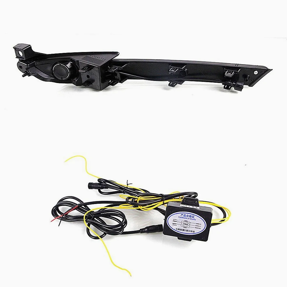 Luces diurnas LED DRL para Mazda CX-5 CX-8 2017-2021 Sin la versión de la lámpara antiniebla, LED parachoques delantero DRL + amarillo Streamer luces de señalización