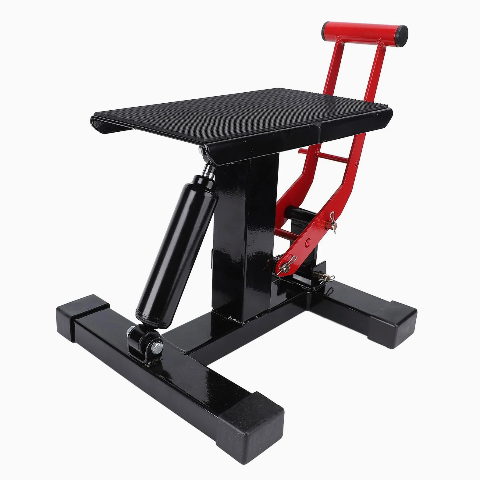 Soporte de Gato Hidráulico para Motocicleta, Ajustable, Diseño Rotacional para Reparación de Mantenimiento Todoterreno