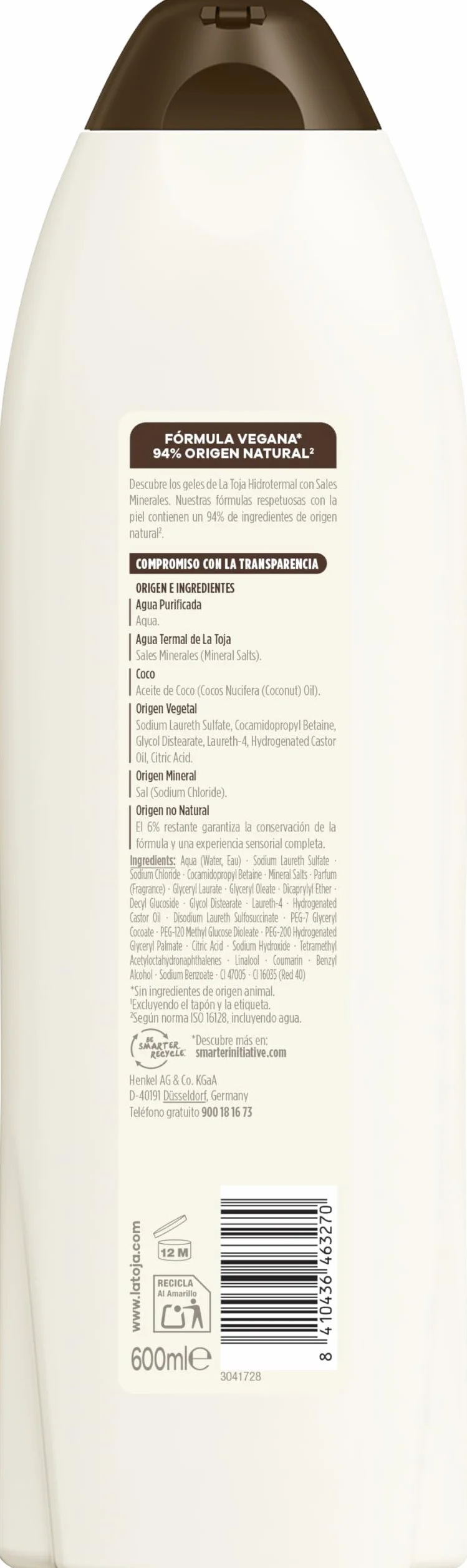 La Toja Gel de Ducha Aceite de Coco 600 ml