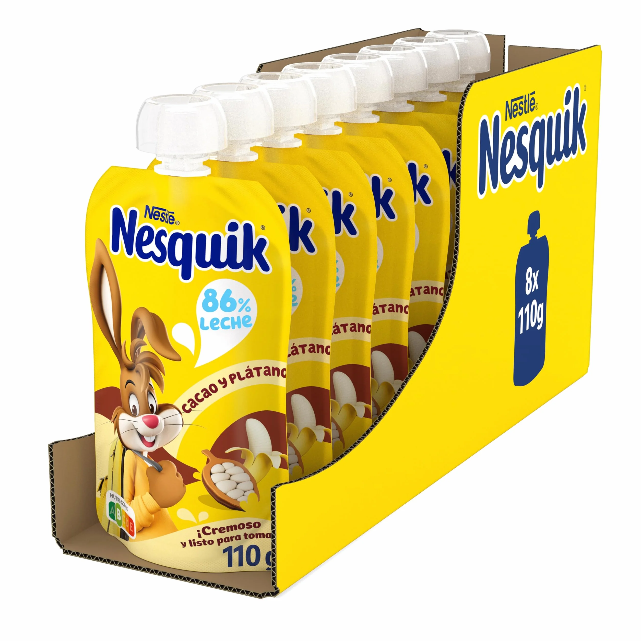 NESTLÉ NESQUIK Cacao Plátano 8 Bolsitas 110g