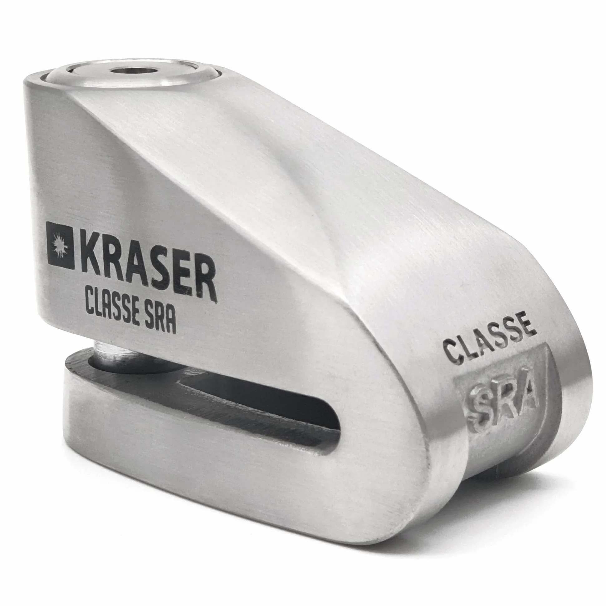 KRASER KR114S Candado Moto Disco Homologado SRA, Doble Bloqueo ø14mm +Ligero, Cerradura Acero Inoxidable Alta Seguridad, Cable Recordatorio, Antirrobo Motocicleta Pinza Scooter, Bicicleta Eléctrica