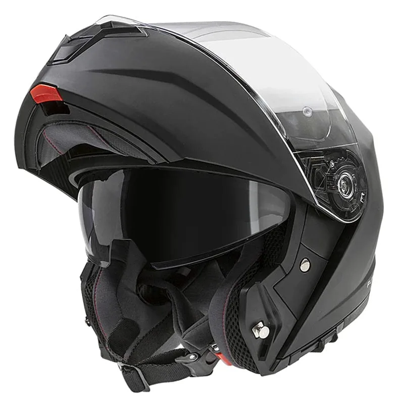 GARIBALDI G100 Negro Mate - Casco de Moto Modular Integral P/J + Pinlock - Casco con Visor Solar Homologado ECE
