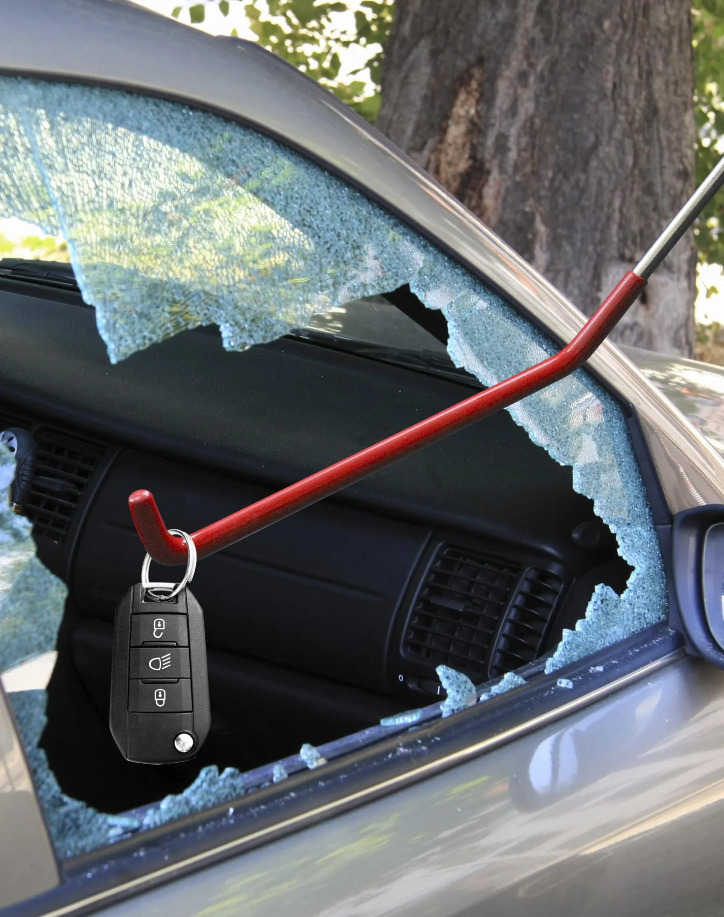 QWORK® Juego de Herramientas Profesionales para automóvil, botiquín de Primeros Auxilios para automóvil de 17 Piezas para desbloqueo y modificaciones de Emergencia del automóvil