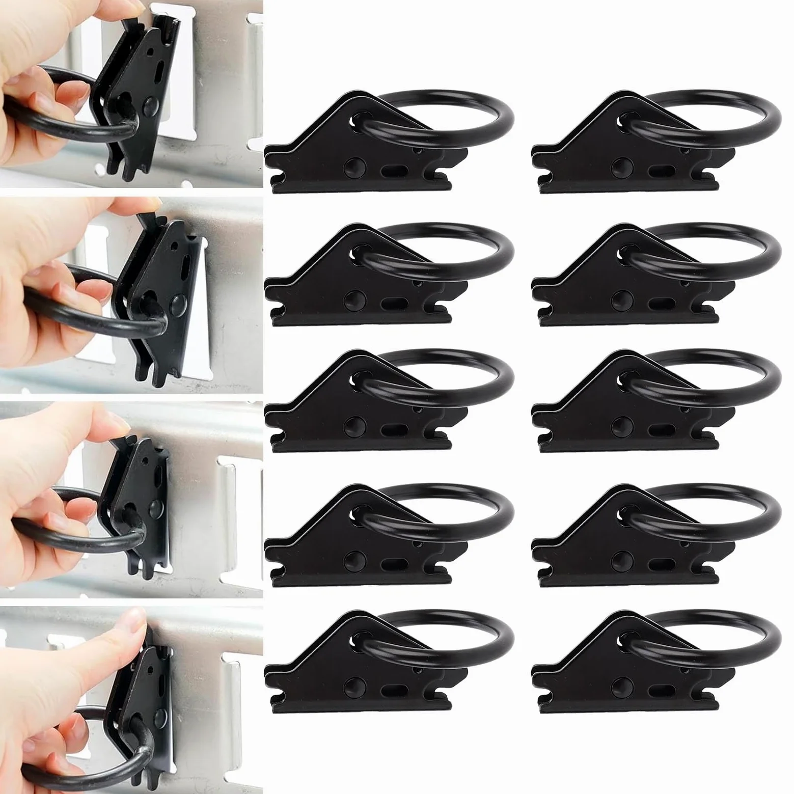 banapoy E Track O Anning Ating Anchors, 10Pcs de Servicio Pesado E del de Riel de Empate, 2500lbs de Carga de Trabajo, para Camiones, Remolques, Camionetas, Camas Planas