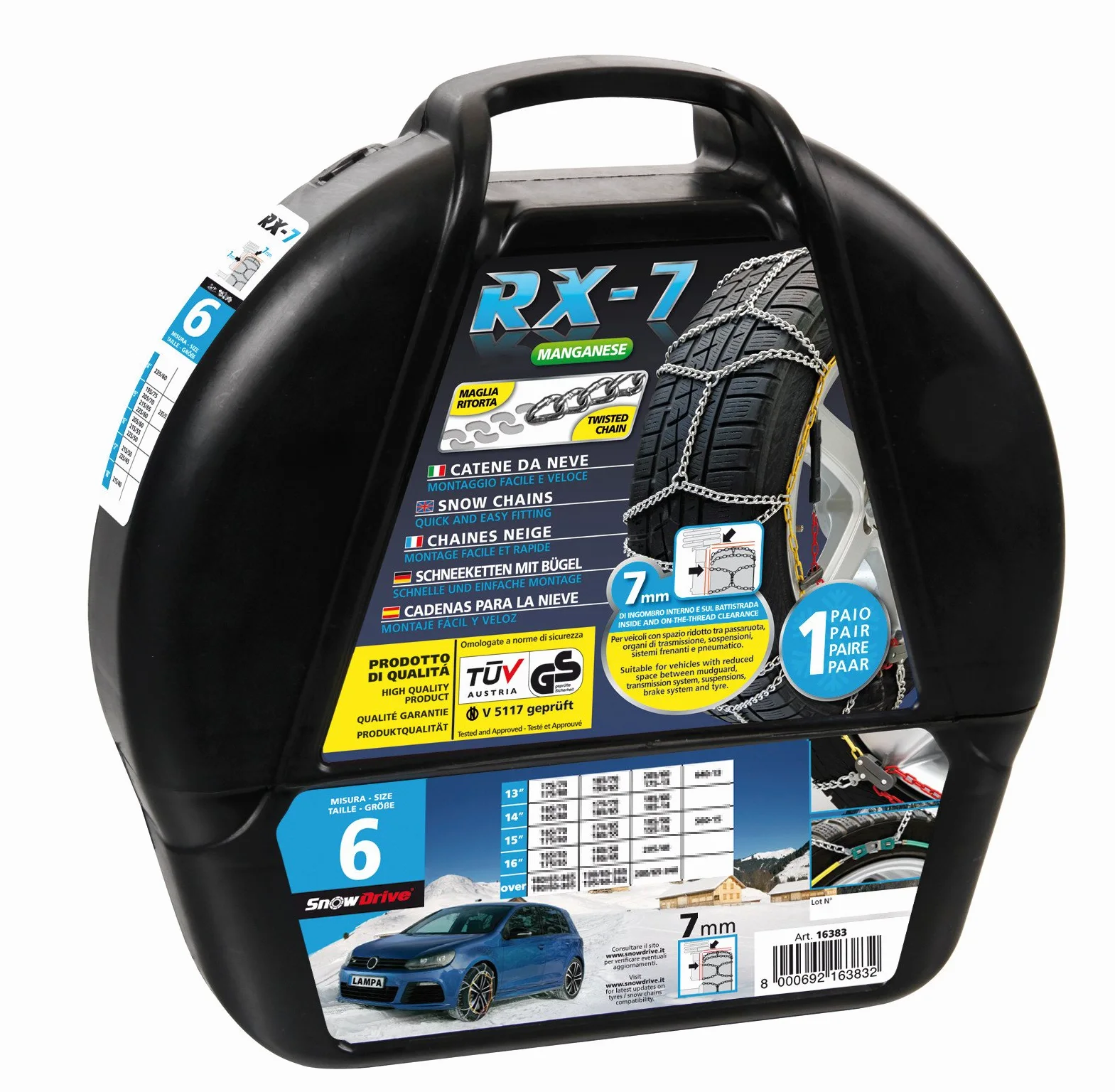 Lampa 16390 Cadenas de Nieve RX-7, Talla 9,5