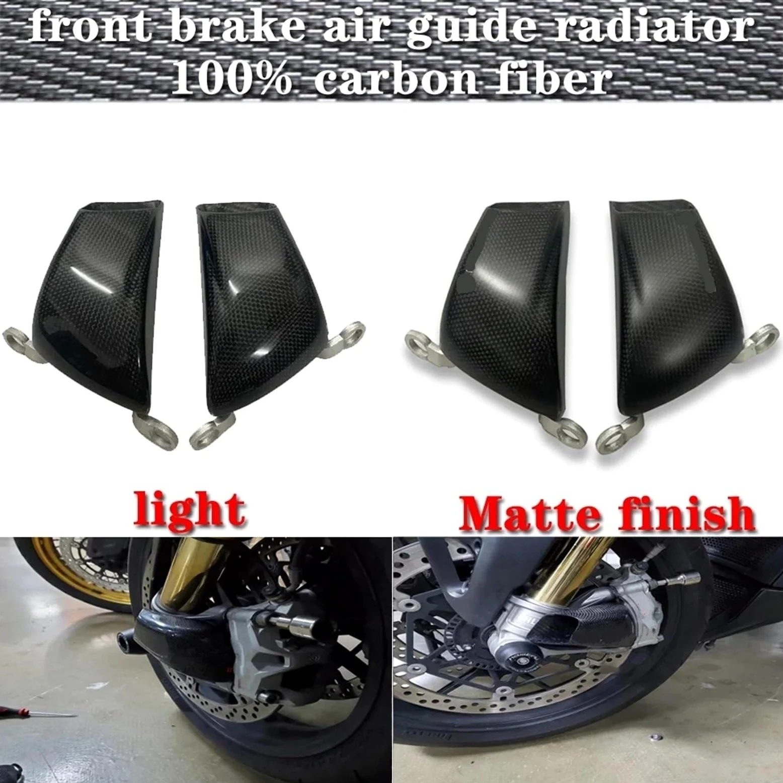 Refrigeración de Pinza de Freno Compatible con Ducati Panigale Streetfighter MTS V4 V4S V4SP SP SP2 100 Mm, Pinza Delantera, Cubierta De Radiador, Conducto Aire Refrigeración Frenos