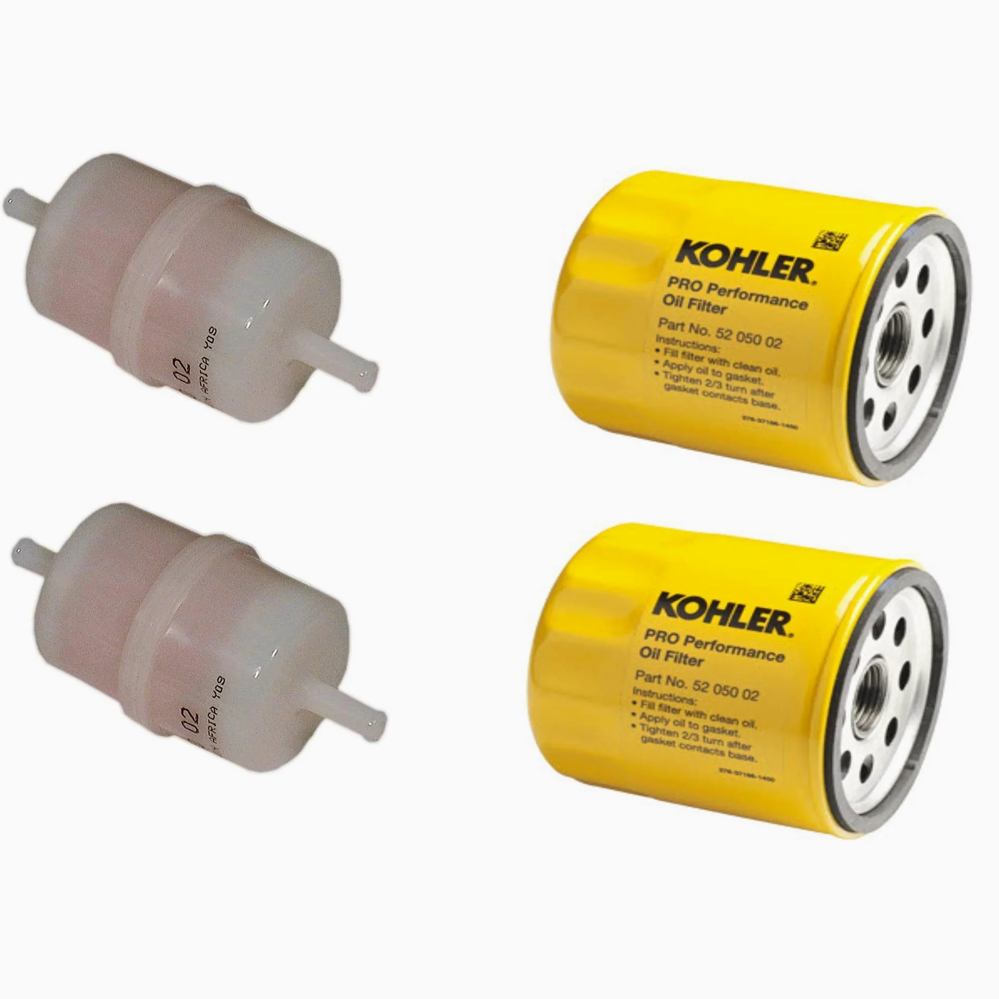Kohler 2 Pack Genuine 24-050-13-S & 52-050-02-S Fuel & Oil Filter Set 2 Each OEM
