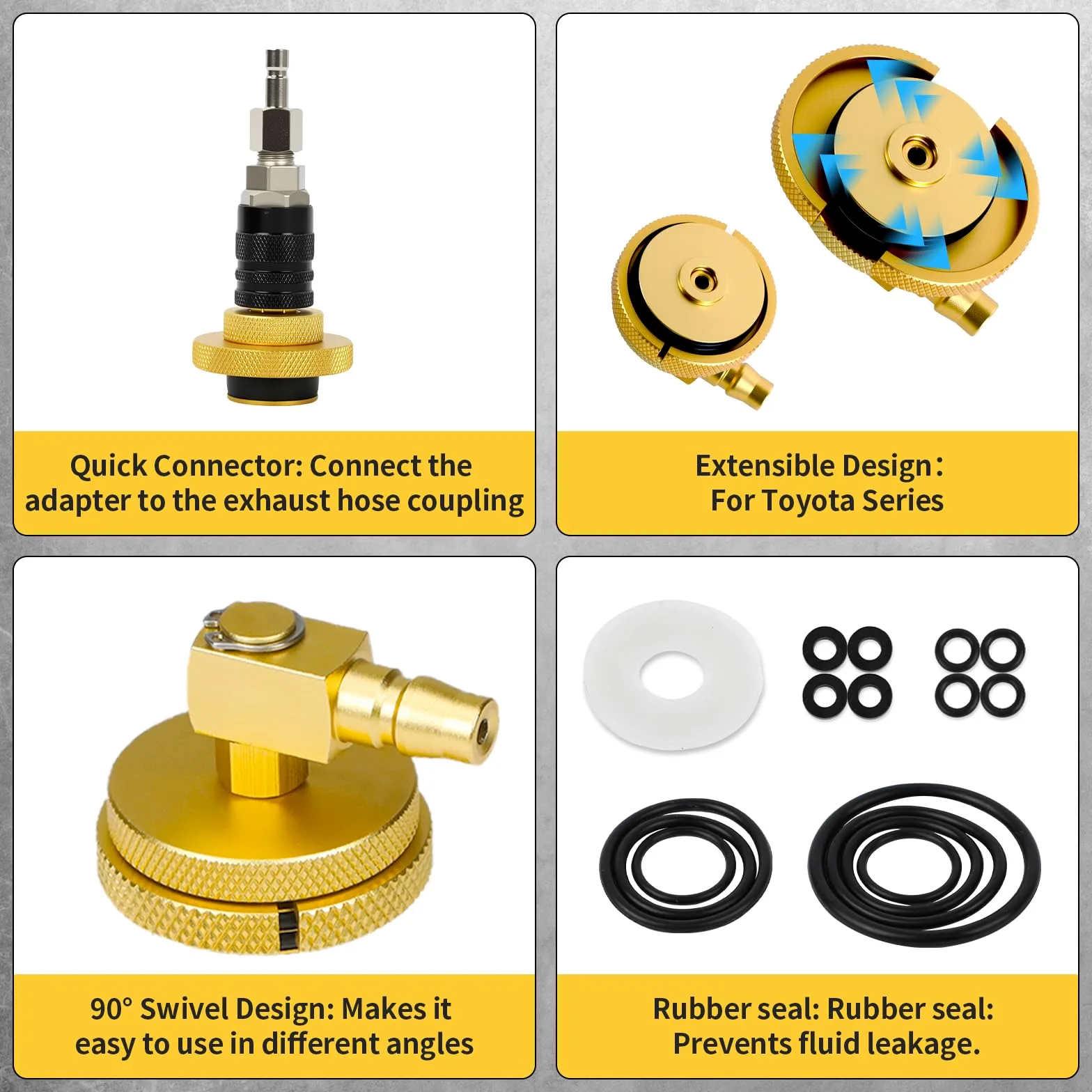 20-TLG - Adaptador de purga de frenos con adaptador rápido, adaptador de purga de frenos de metal para vehículos de motor, adaptador de depósito de líquido de frenos, adecuado para el 90% del juego de