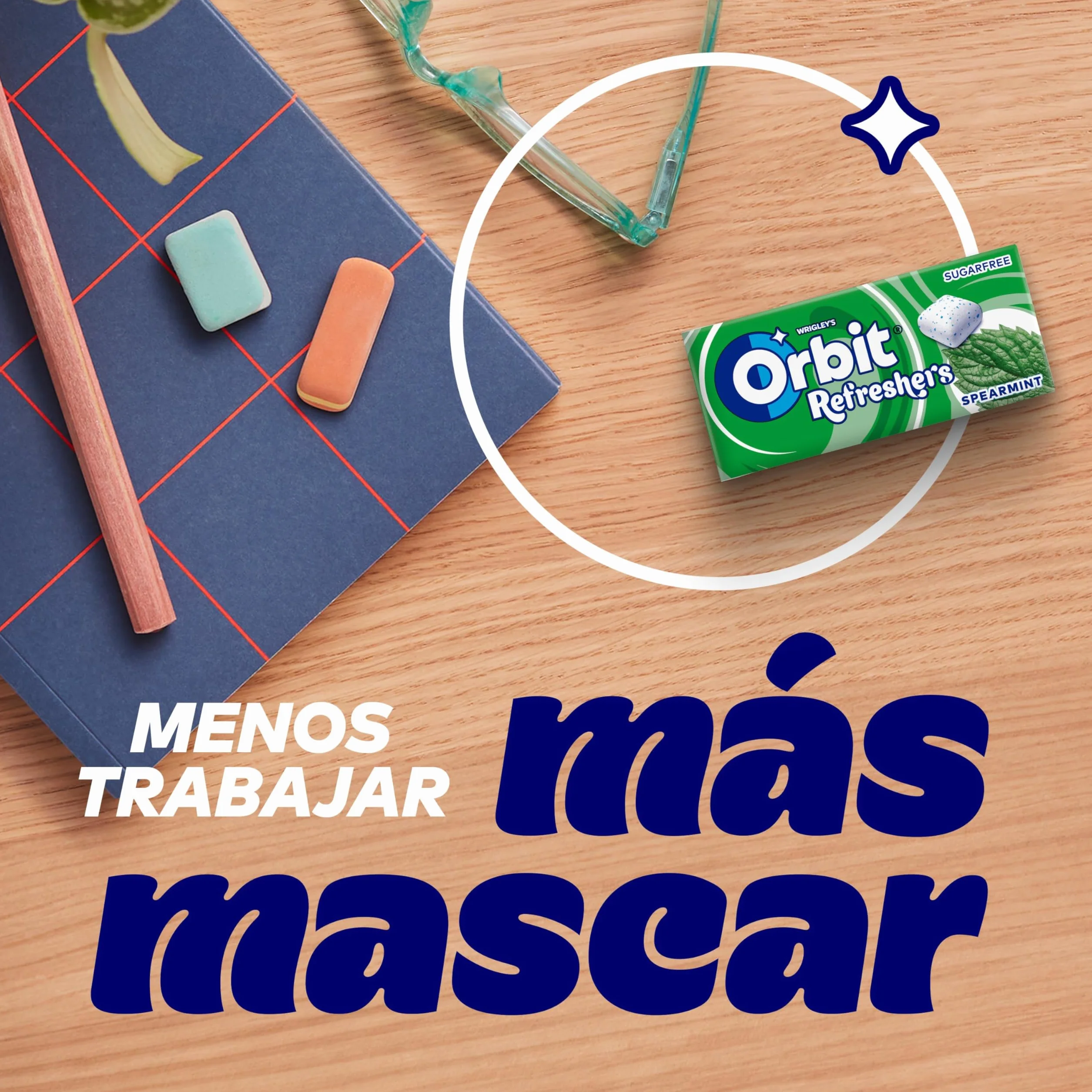 Orbit Refreshers Chicles Sin Azúcar Sabor Hierbabuena Pack Bolsillo 16x7