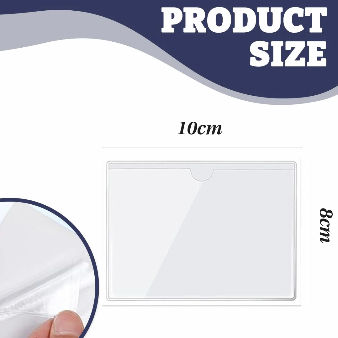 6pcs Bolsillo Auto Adhesivo de Tarjeta, Bolsa adhesiva para parabrisas de coche, 10 x 8 cm, transparente para licencia de coche, clip de tarjeta de estacionamiento, para parabrisas de coche