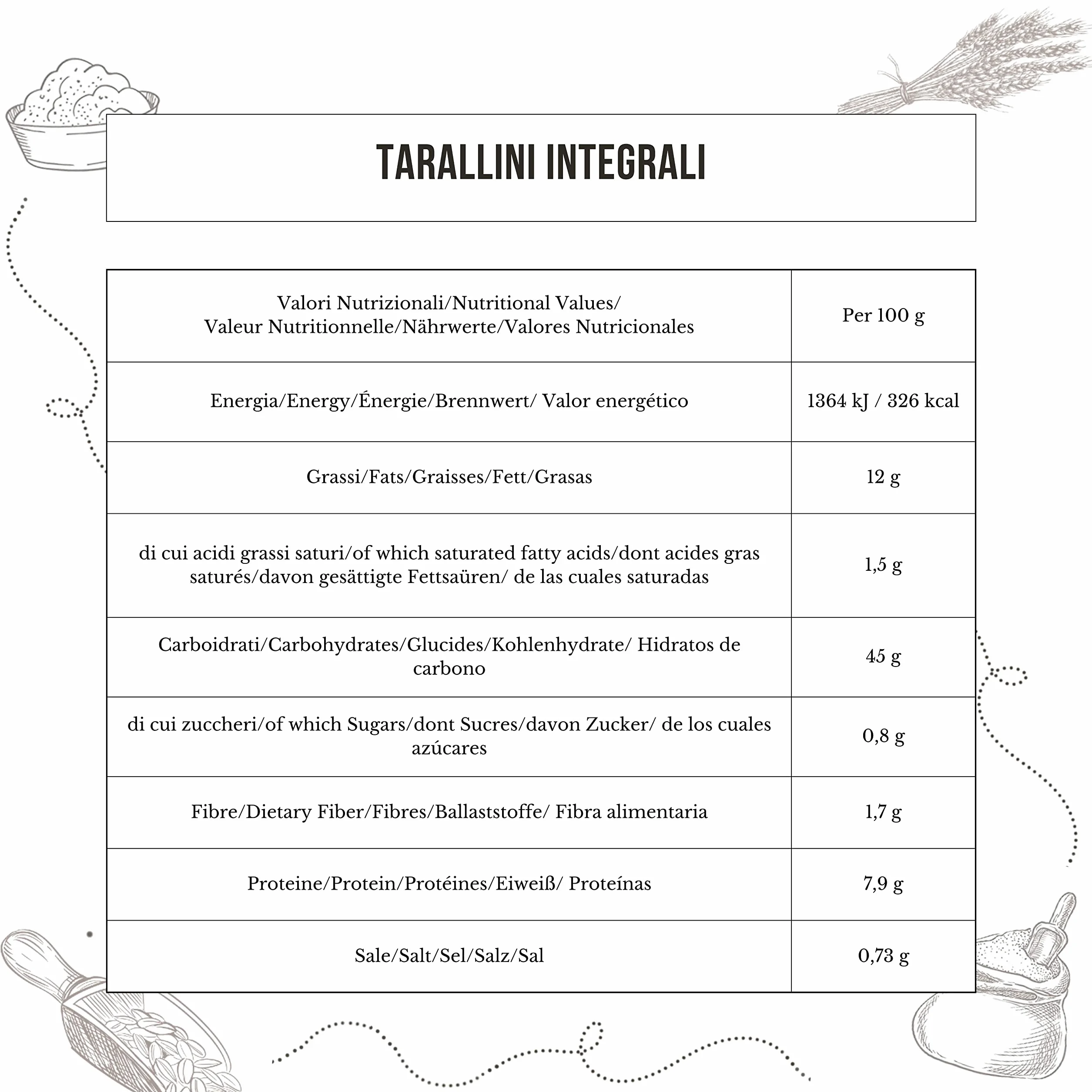 Tarallini integral de Apulia 5 x 230 g