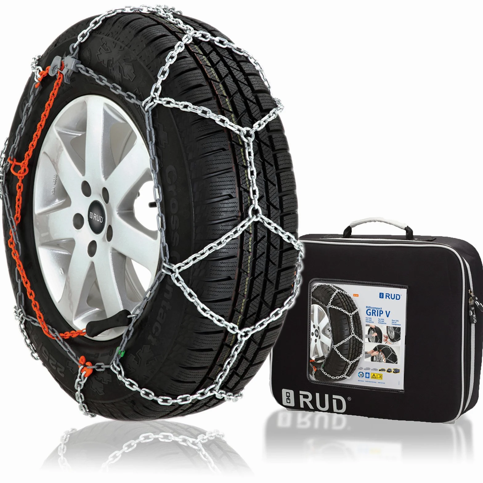 RUD 2002739 Cadenas de Nieve Grip V para Turismo, 1 Par, Tamaño 0139