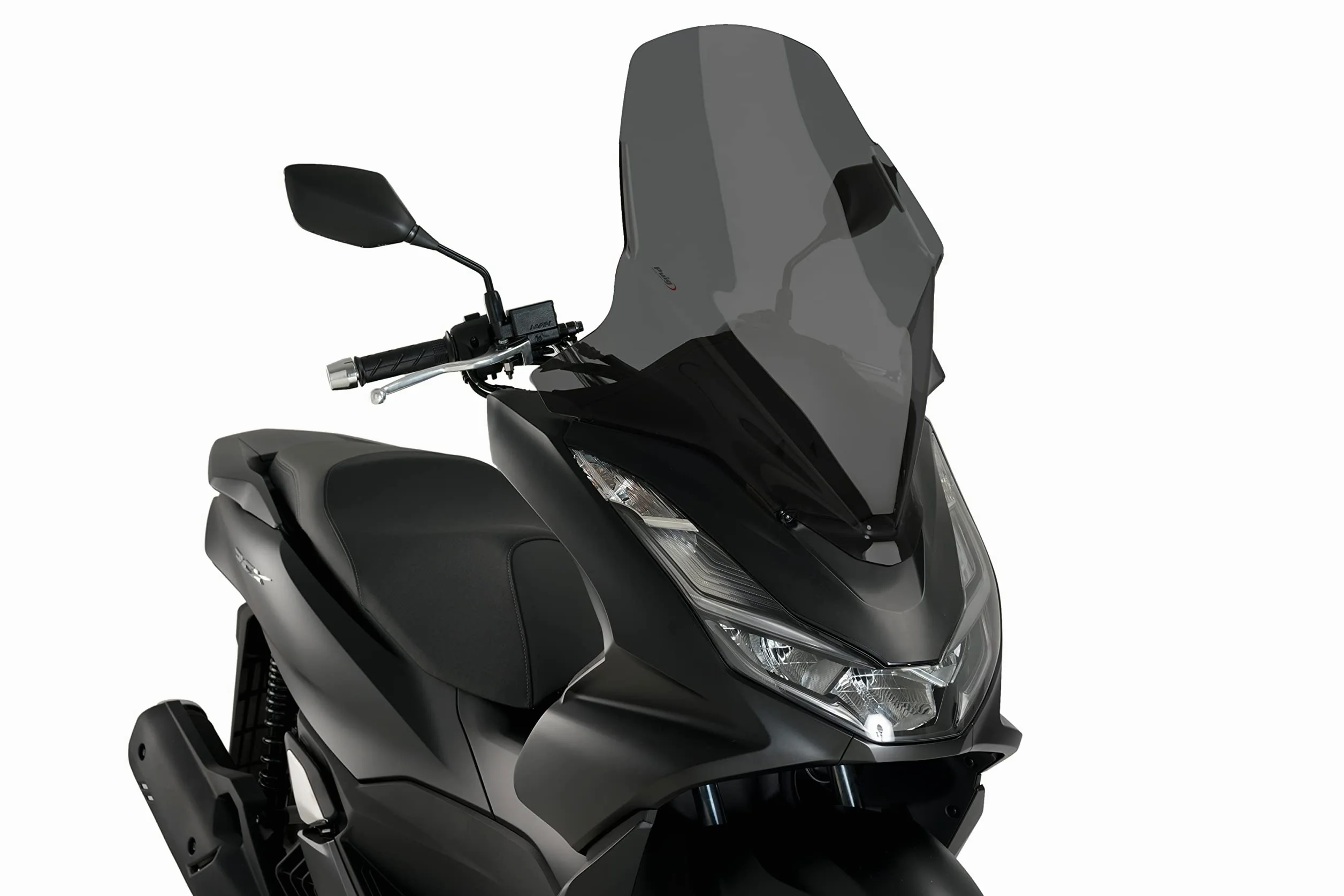 Puig 20637F Pantalla V-Tech Line Touring en acrílico de 4 mm con diseño aerodinámico anguloso para máxima protección y reducción de turbulencias, Ahumado Oscuro