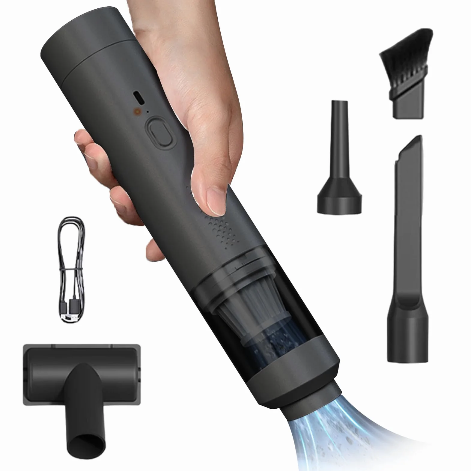 Aspiradora inalámbrica para Coche, Alta Potencia 19000 Pa, 200 W Recargable por USB, Ideal para Pelo de Mascotas en el Coche y el hogar