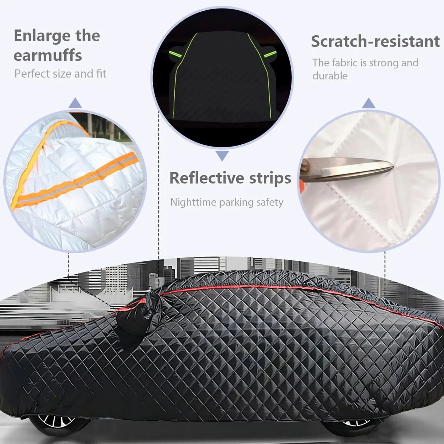 Funda Coche para Ford Mustang Mach 1 2021-2023, Funda para Coche Antigranizo Exterior, Antigranizo Impermeable Antinieve Anti-UV Antipolvo Transpirable, con Cremallera zl0402
