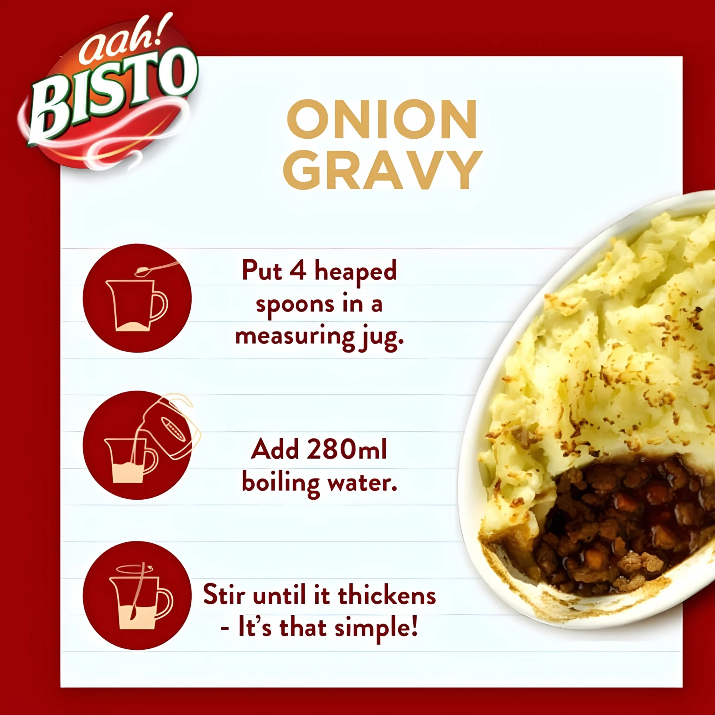Bisto Onion Gravy Granules 190g Salsa Instantánea de Cebolla Gravy Inglesa Tradicional para Carnes y Asados